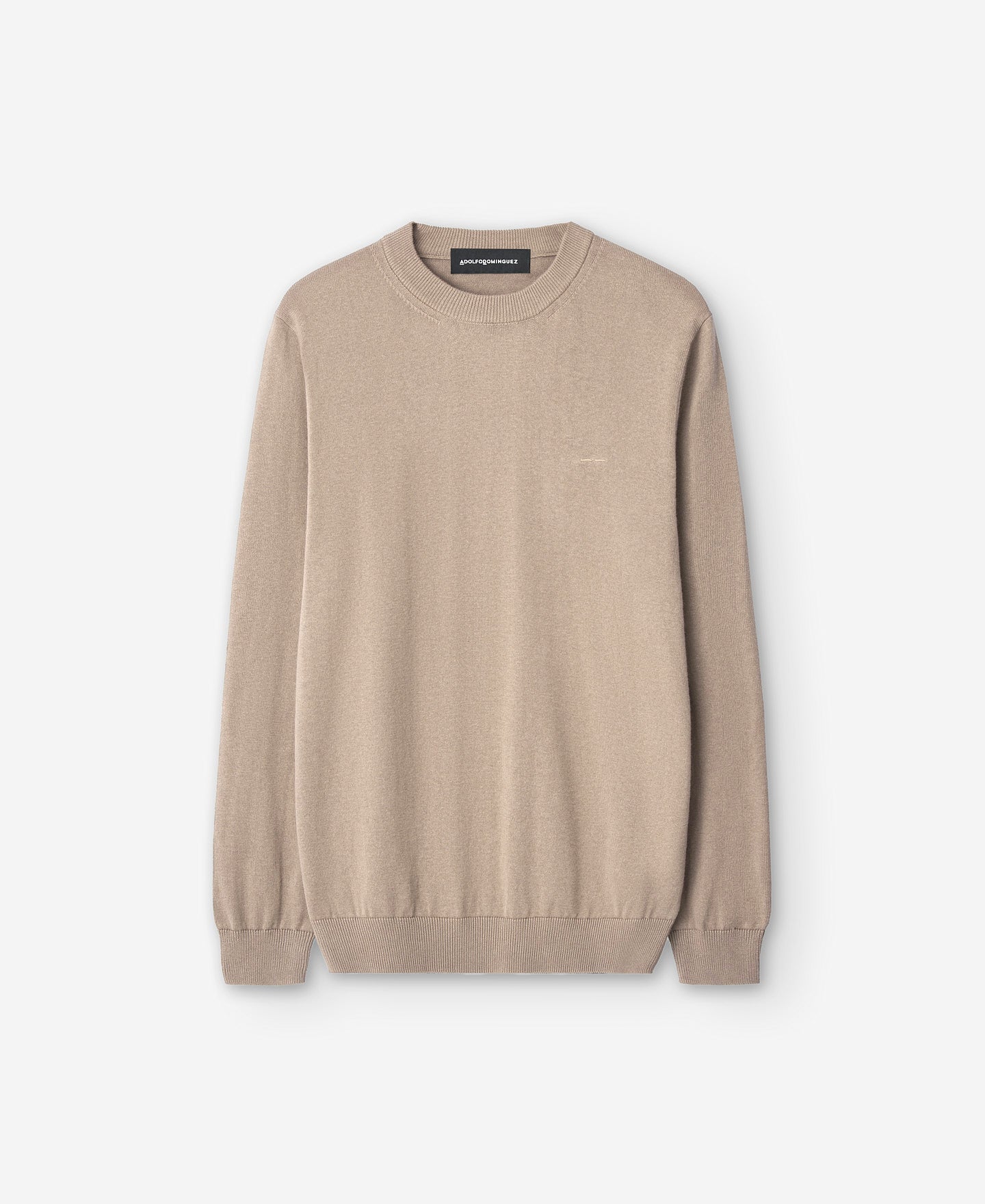 Sand Crew Neck Cotton Sweater For Men