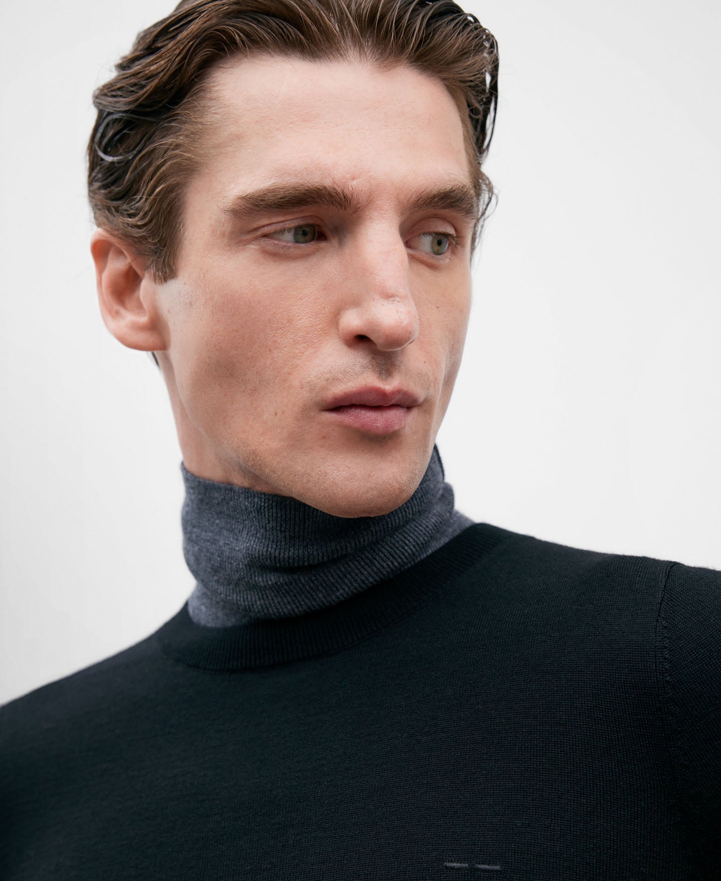 Merino Wool Black Sweater For Men