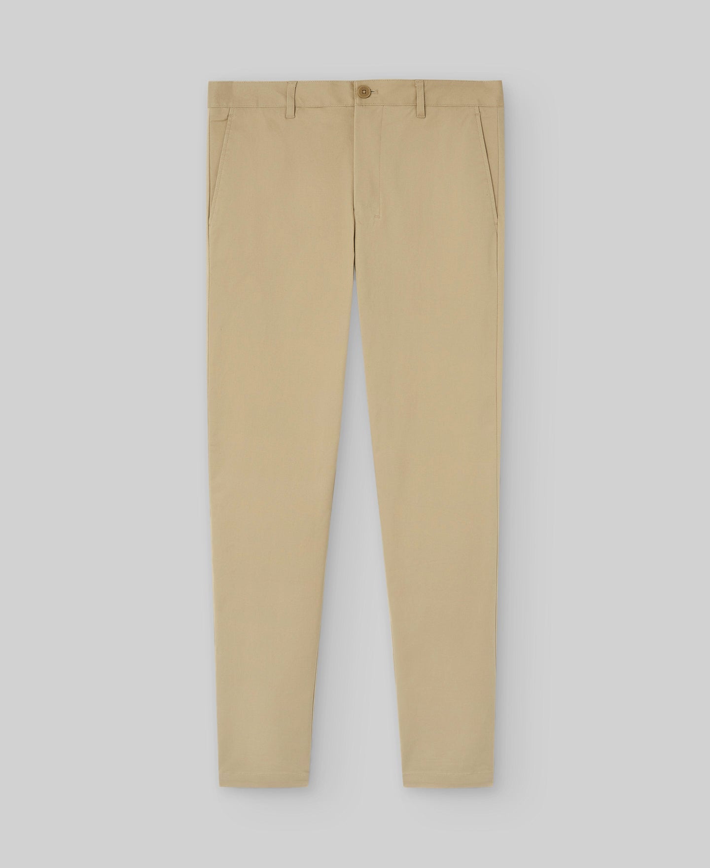 Slim fit cotton chino trousers man in camel