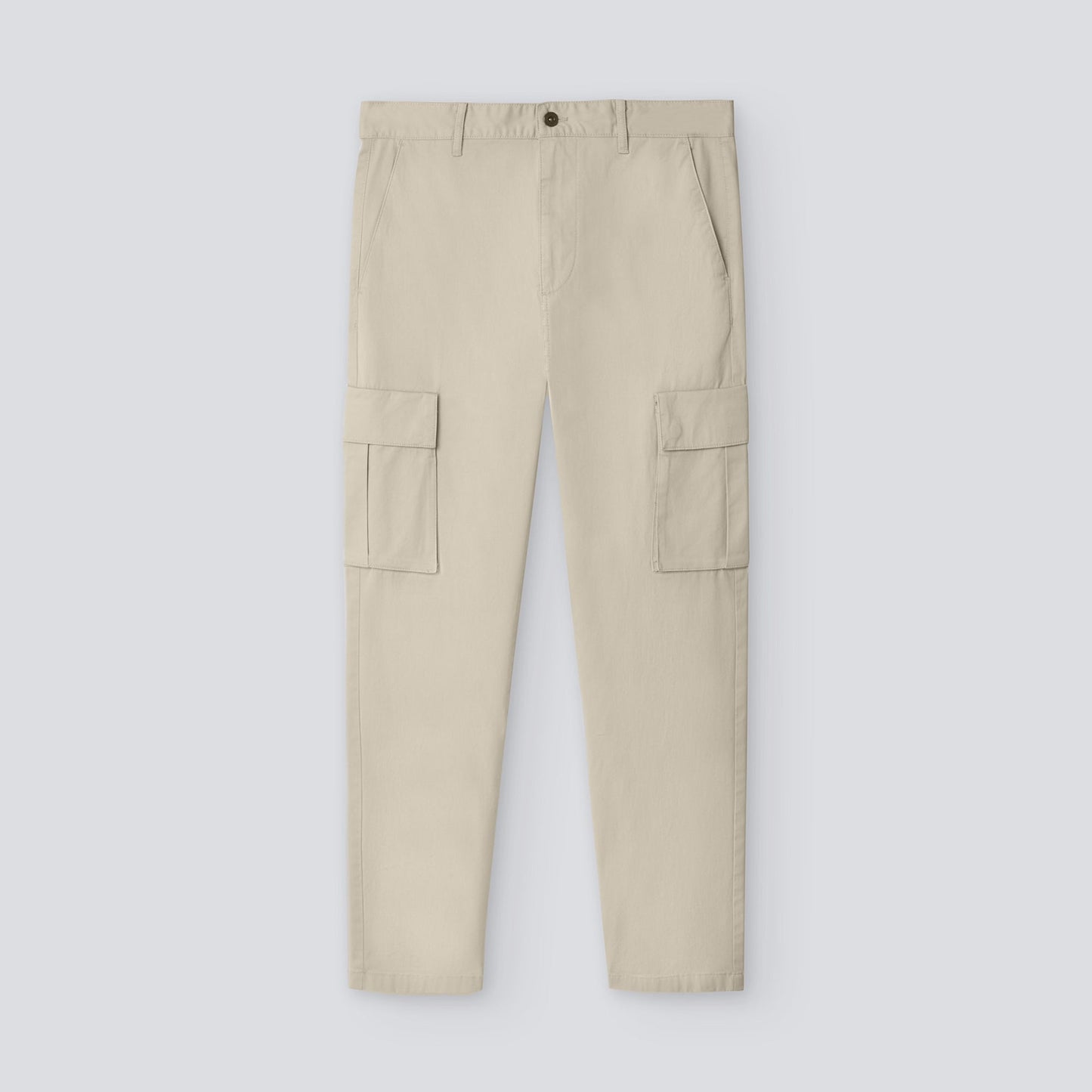 Ecru Ecru Cotton Cargo Trousers