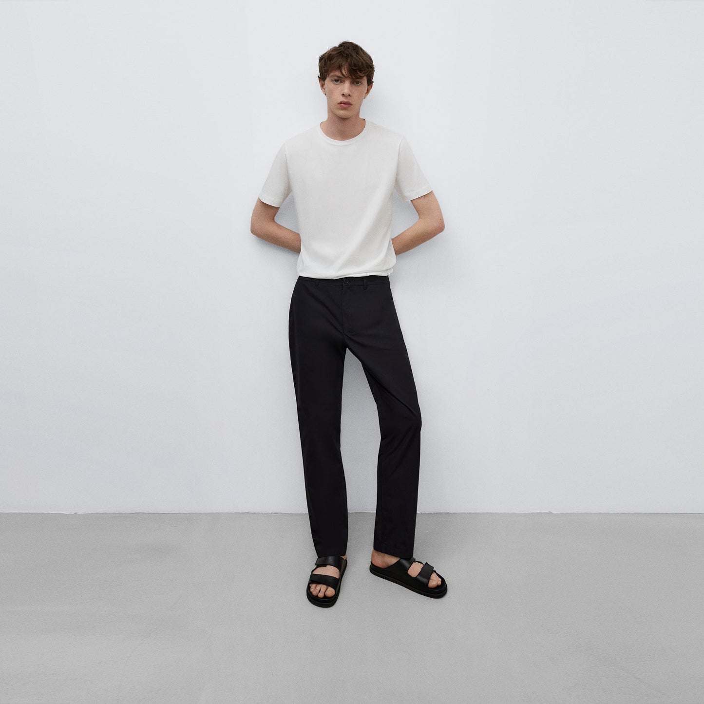 Black Cotton Poplin Trousers