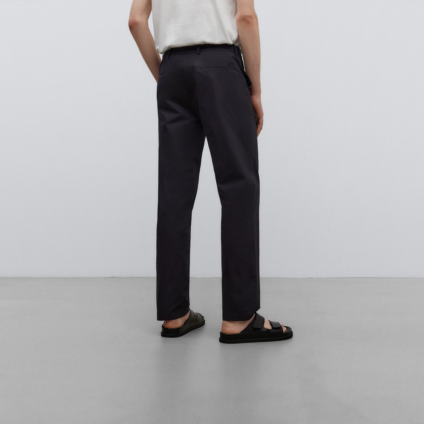 Black Cotton Poplin Trousers