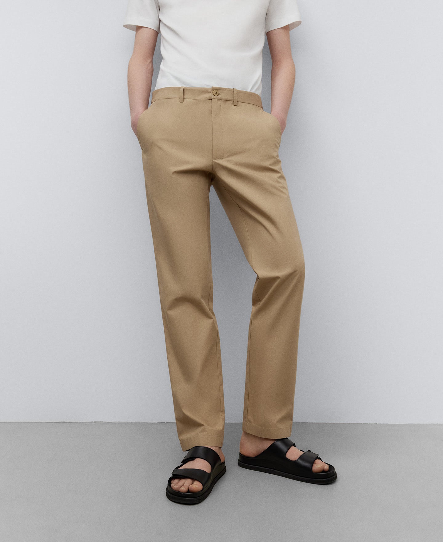 Natural Cotton Poplin Trousers