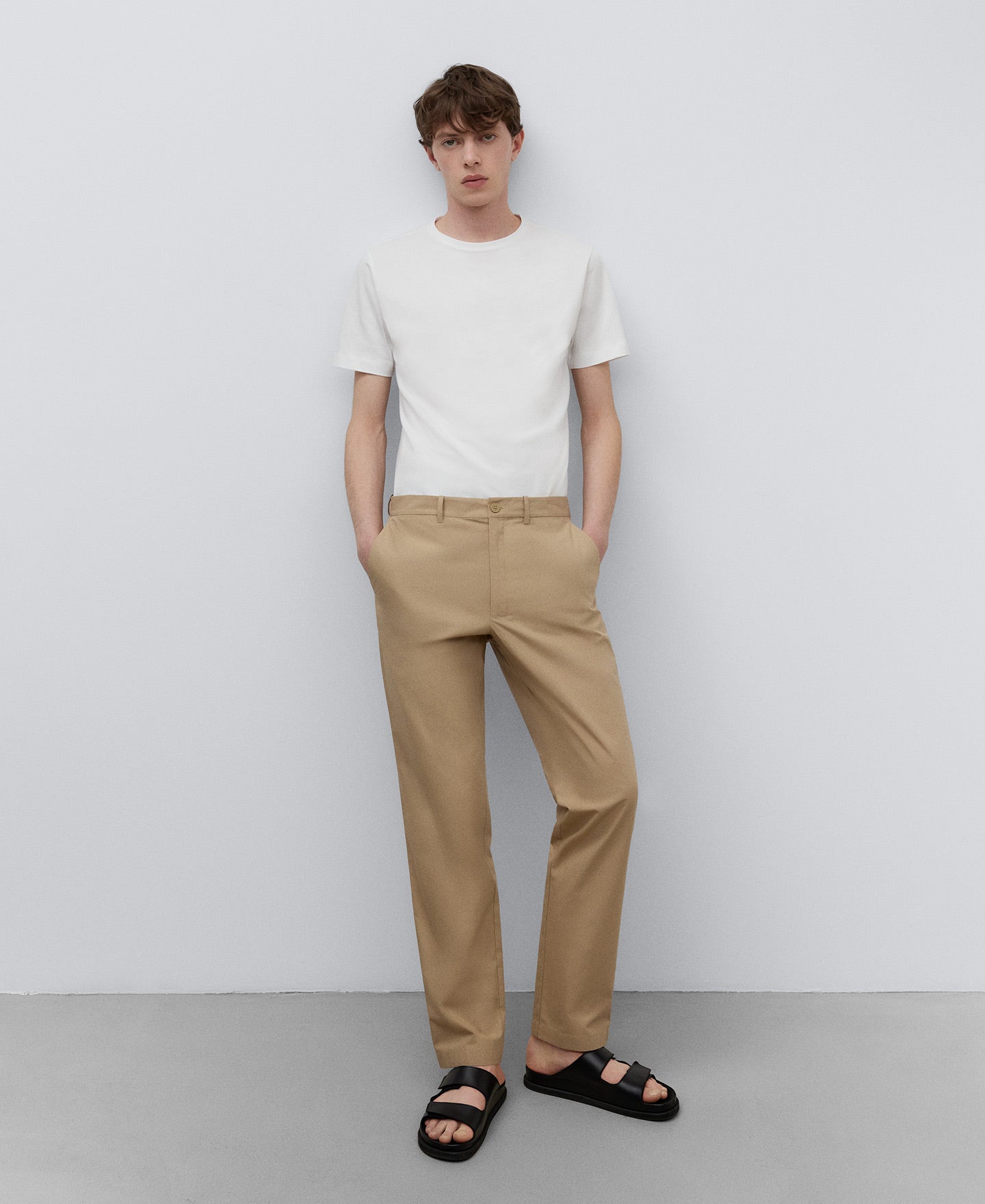 Natural Cotton Poplin Trousers