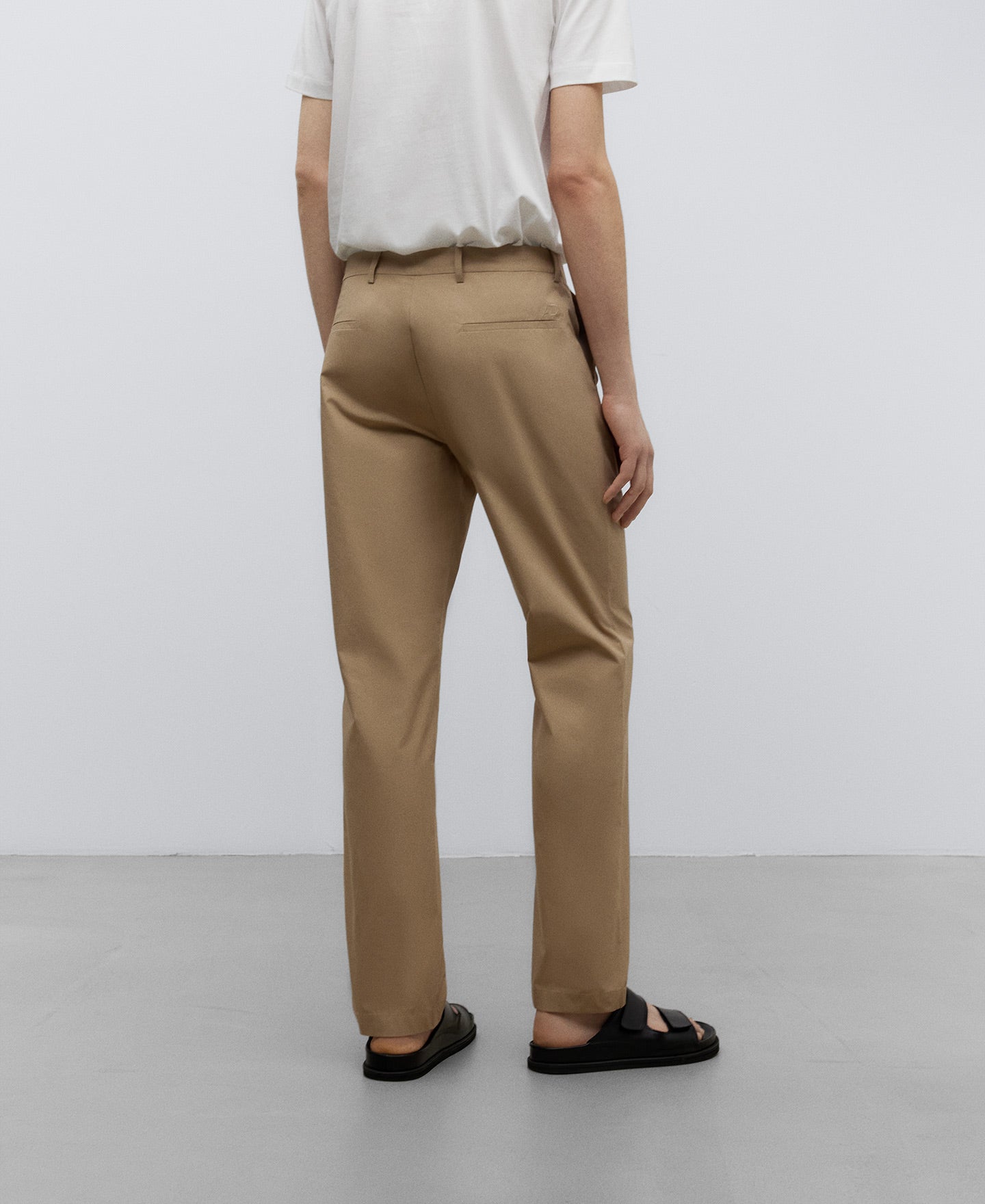 Natural Cotton Poplin Trousers