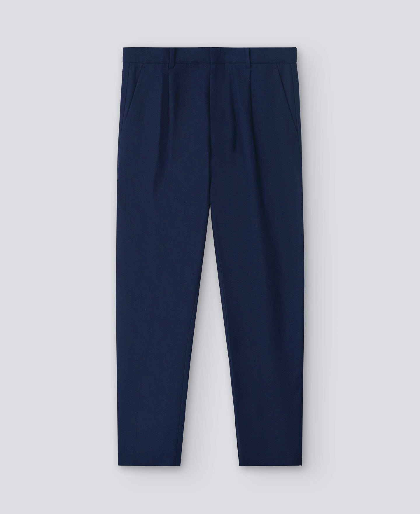 Navy Blue Linen And Cotton Blue Trousers