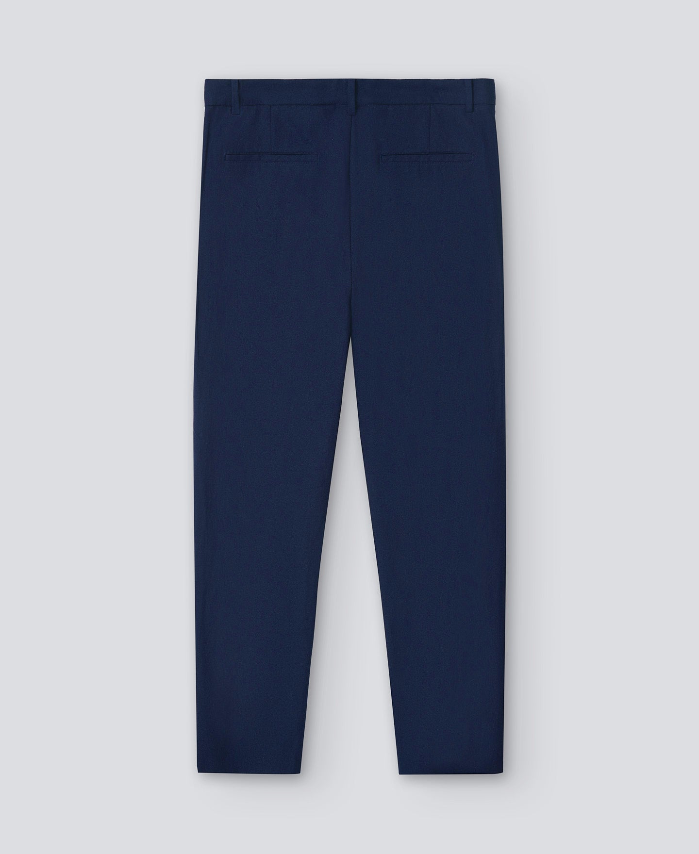 Navy Blue Linen And Cotton Blue Trousers