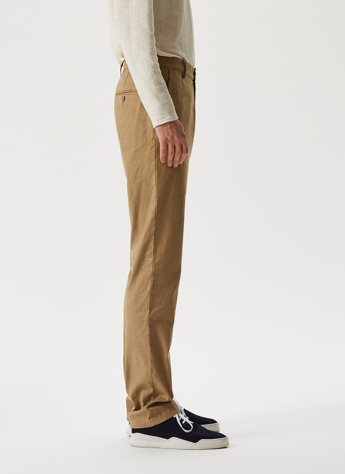 Khaki Chino Trousers With Micro-Motif