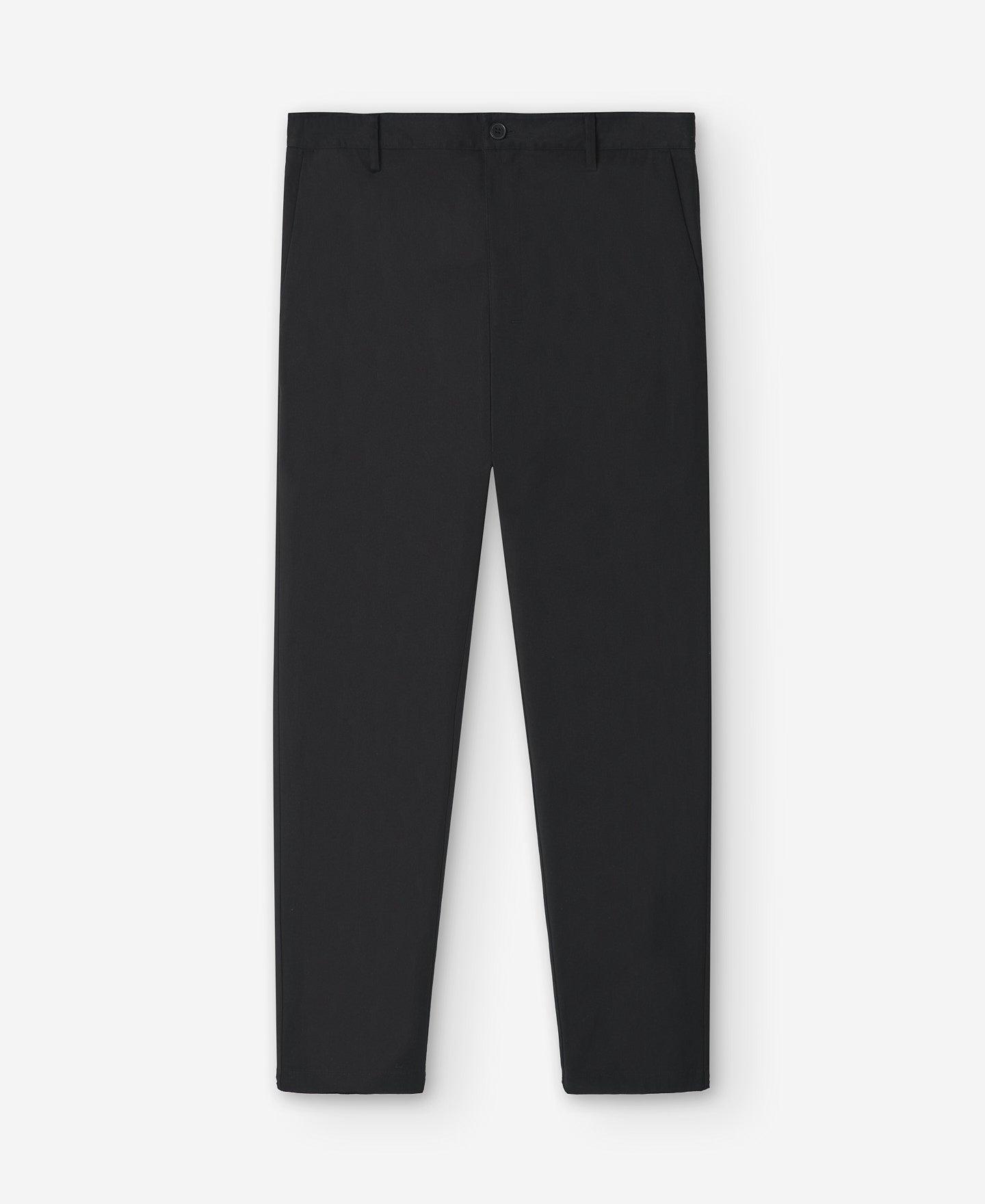 Black Slim Fit Chino Cotton Trousers For Men