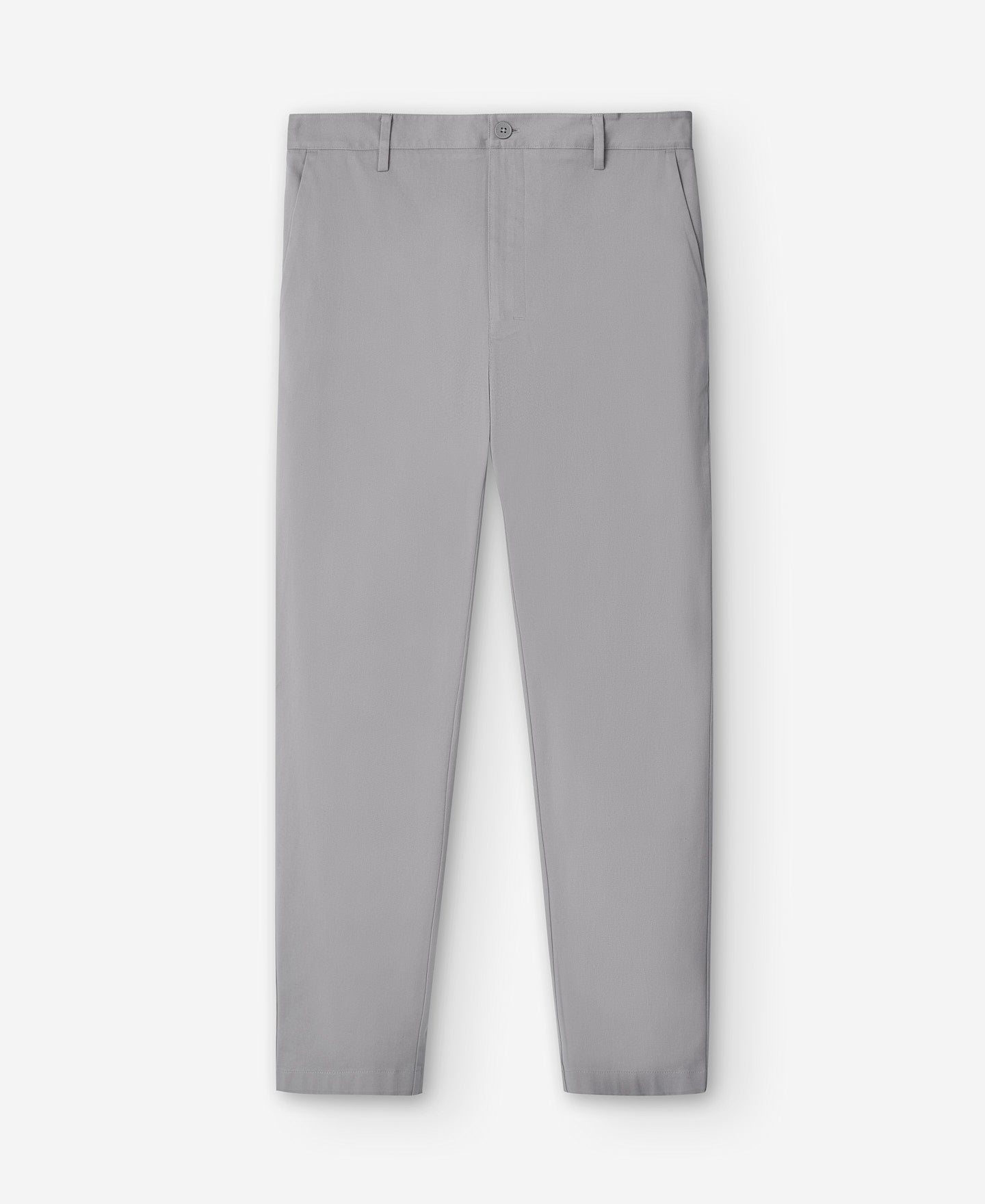 Grey Slim Fit Chino Cotton Trousers For Men