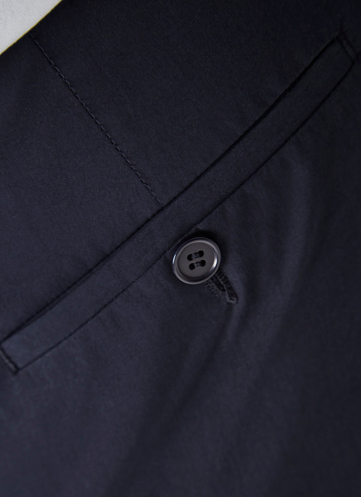 Navy Blue Poplin Cotton & Lyocell Trousers