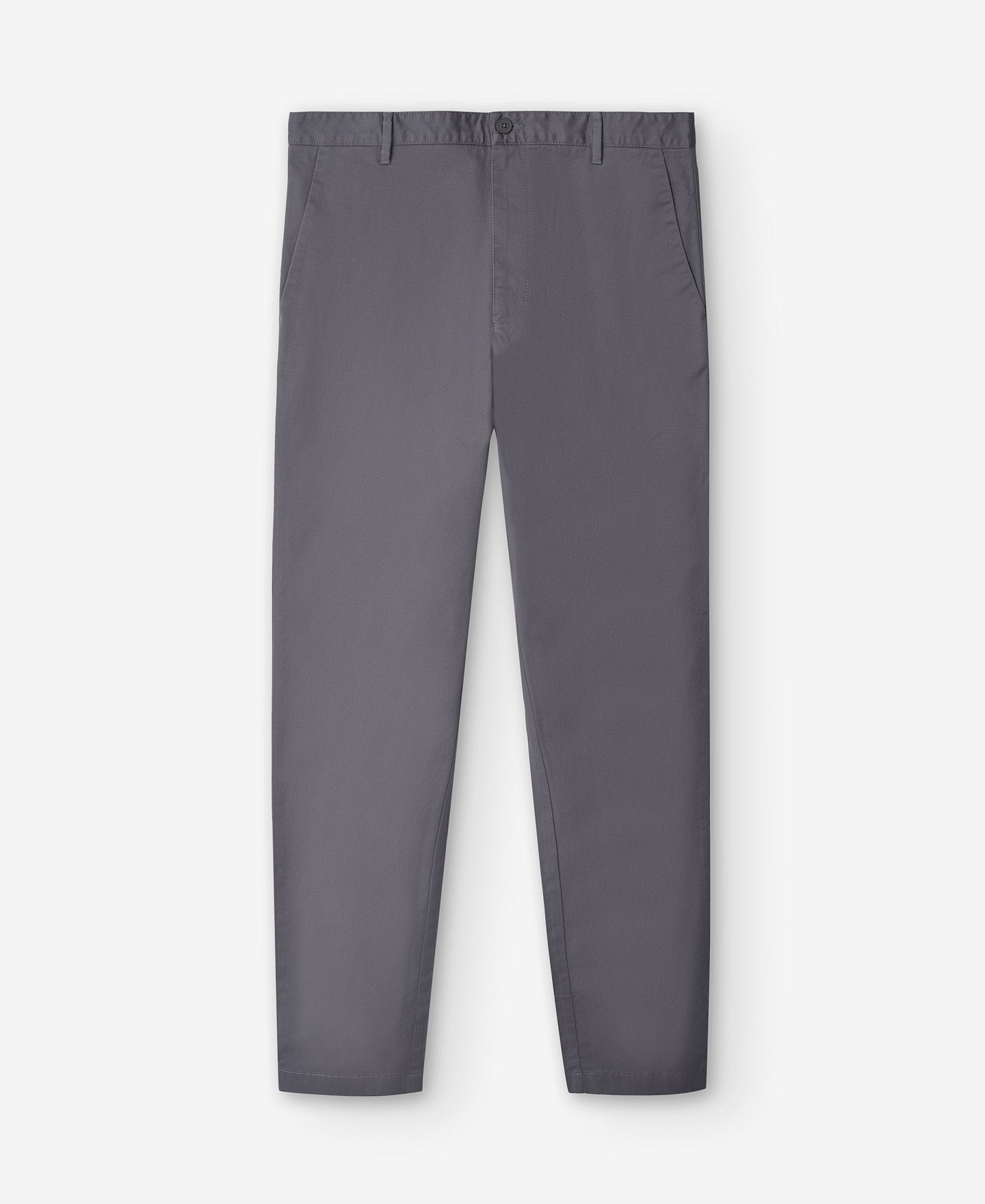 Dark Grey Cotton Twill Chino Trousers