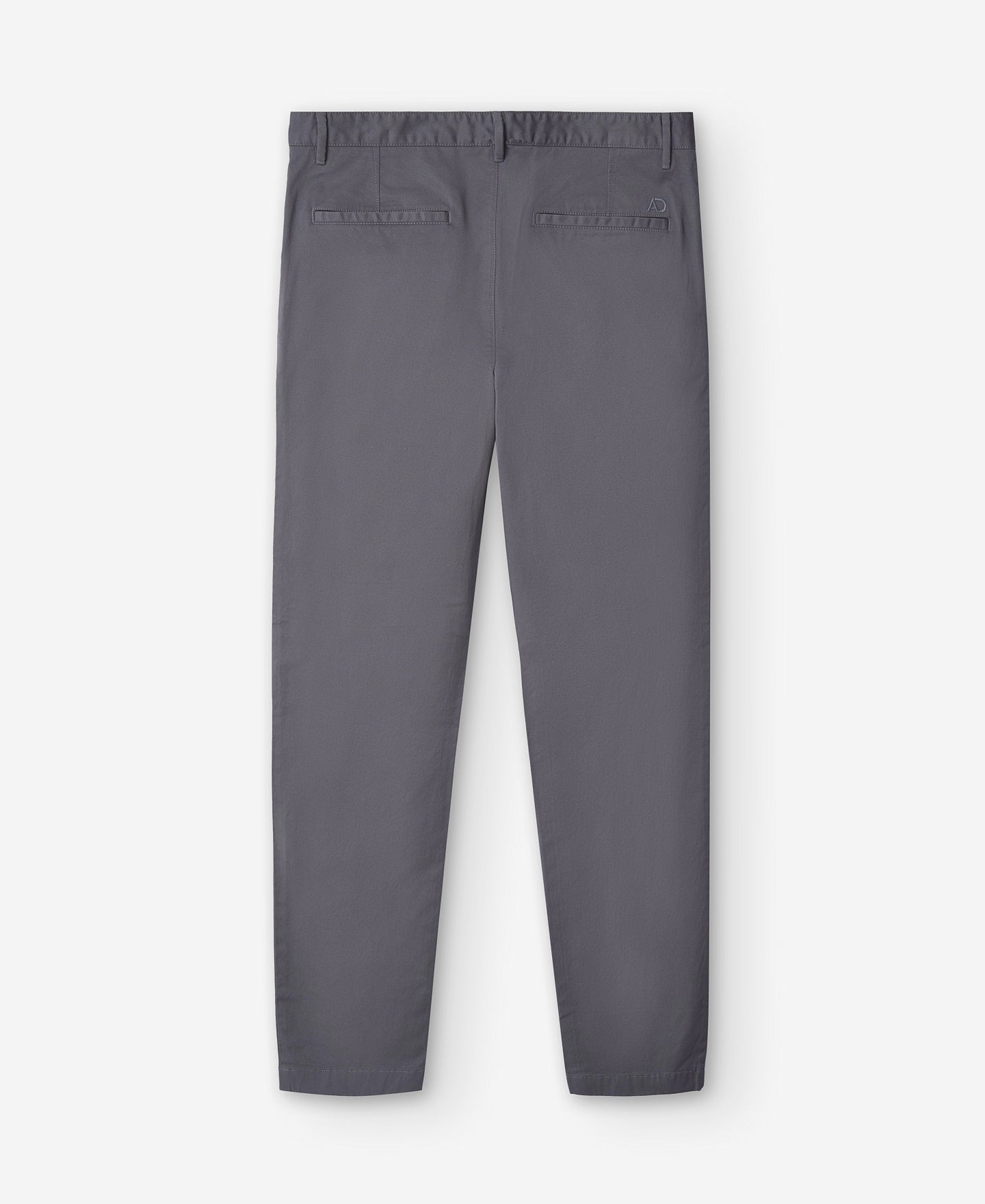 Dark Grey Cotton Twill Chino Trousers