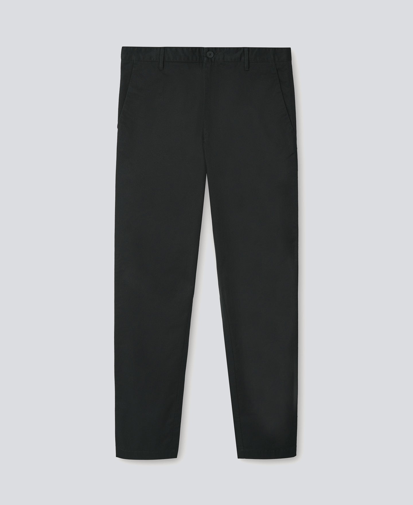 Black Cotton Twill Chino Trousers