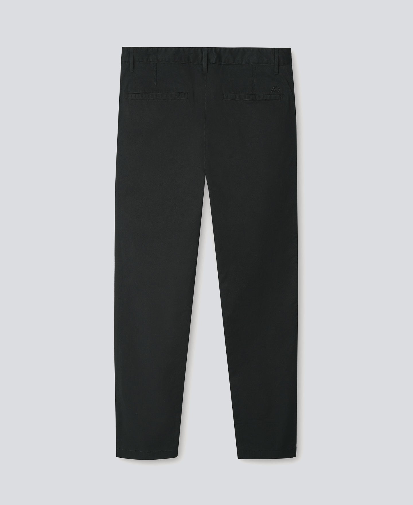 Black Cotton Twill Chino Trousers