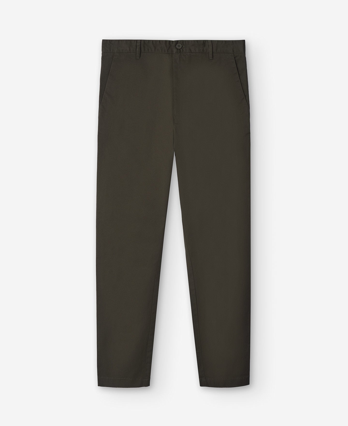 Khaki Cotton Twill Chino Trousers