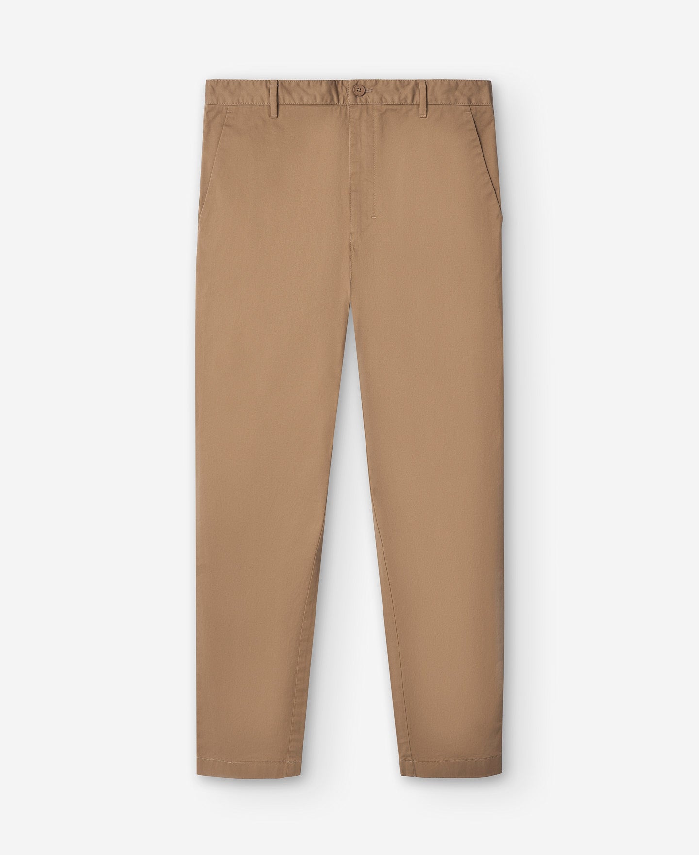 Camel Cotton Twill Chino Trousers