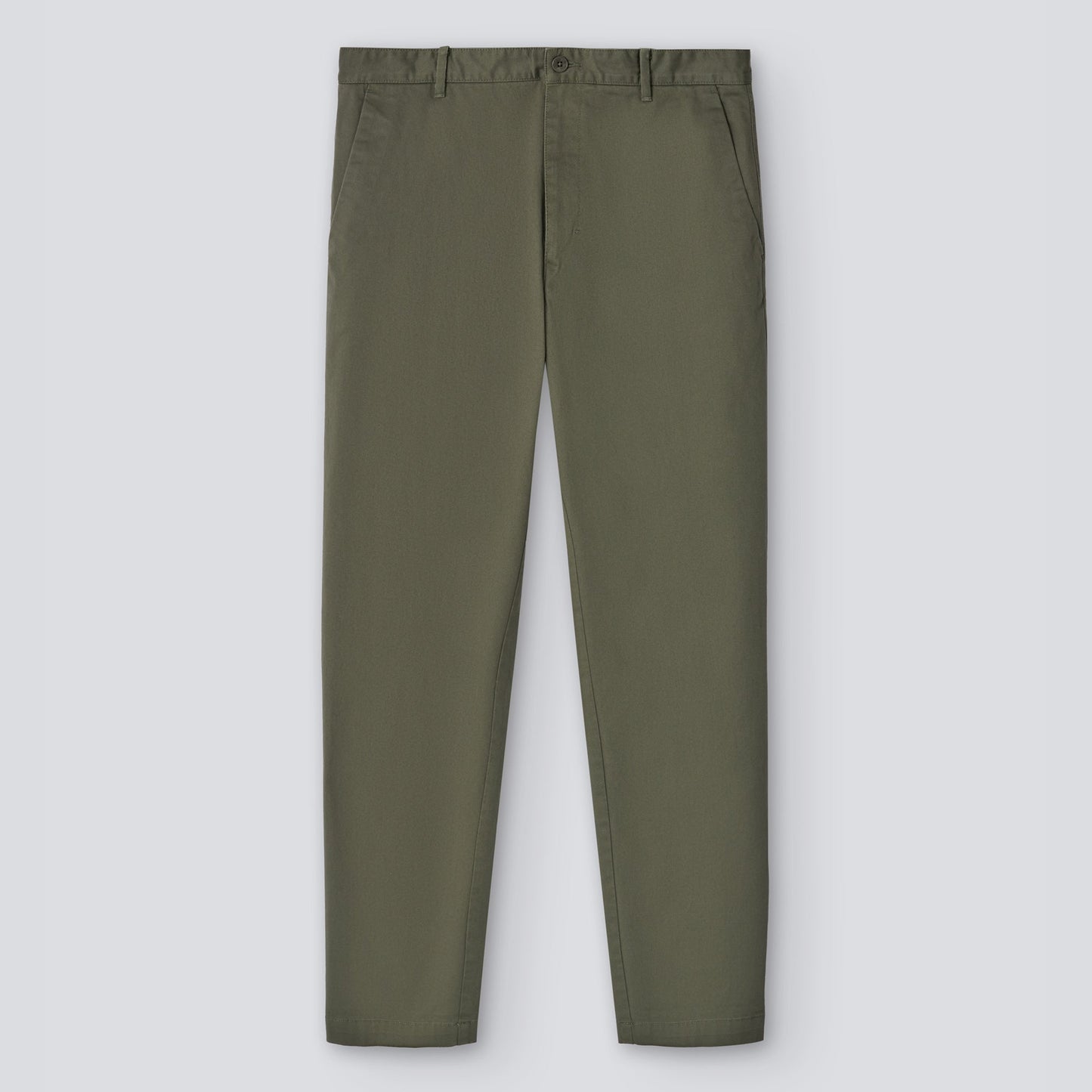 Dark Green Cotton Twill Chino Trousers