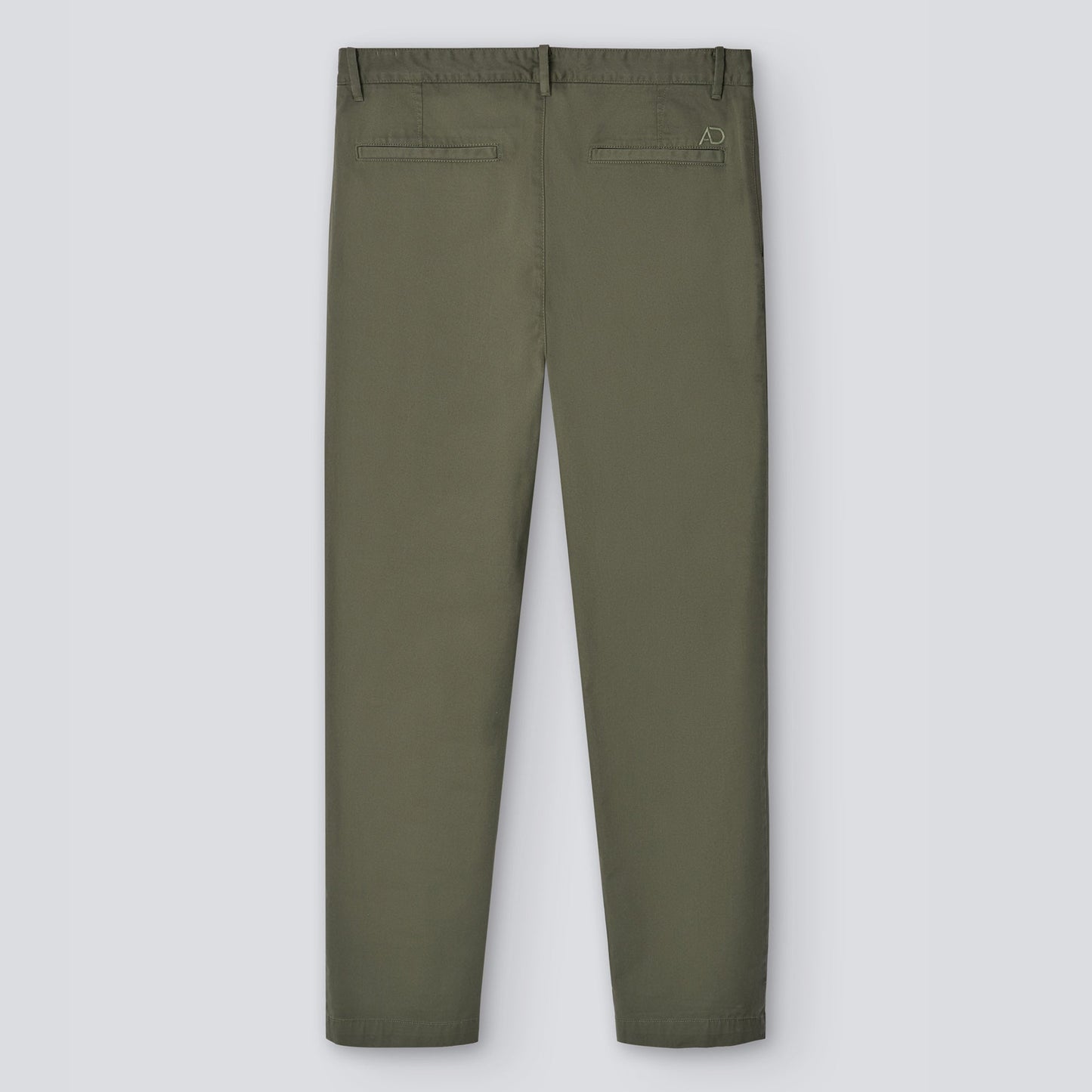 Dark Green Cotton Twill Chino Trousers