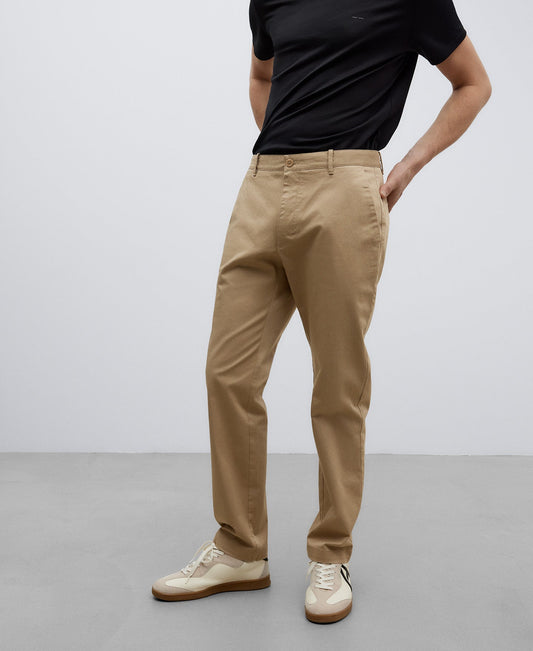 Natural Cotton Twill Chino Trousers