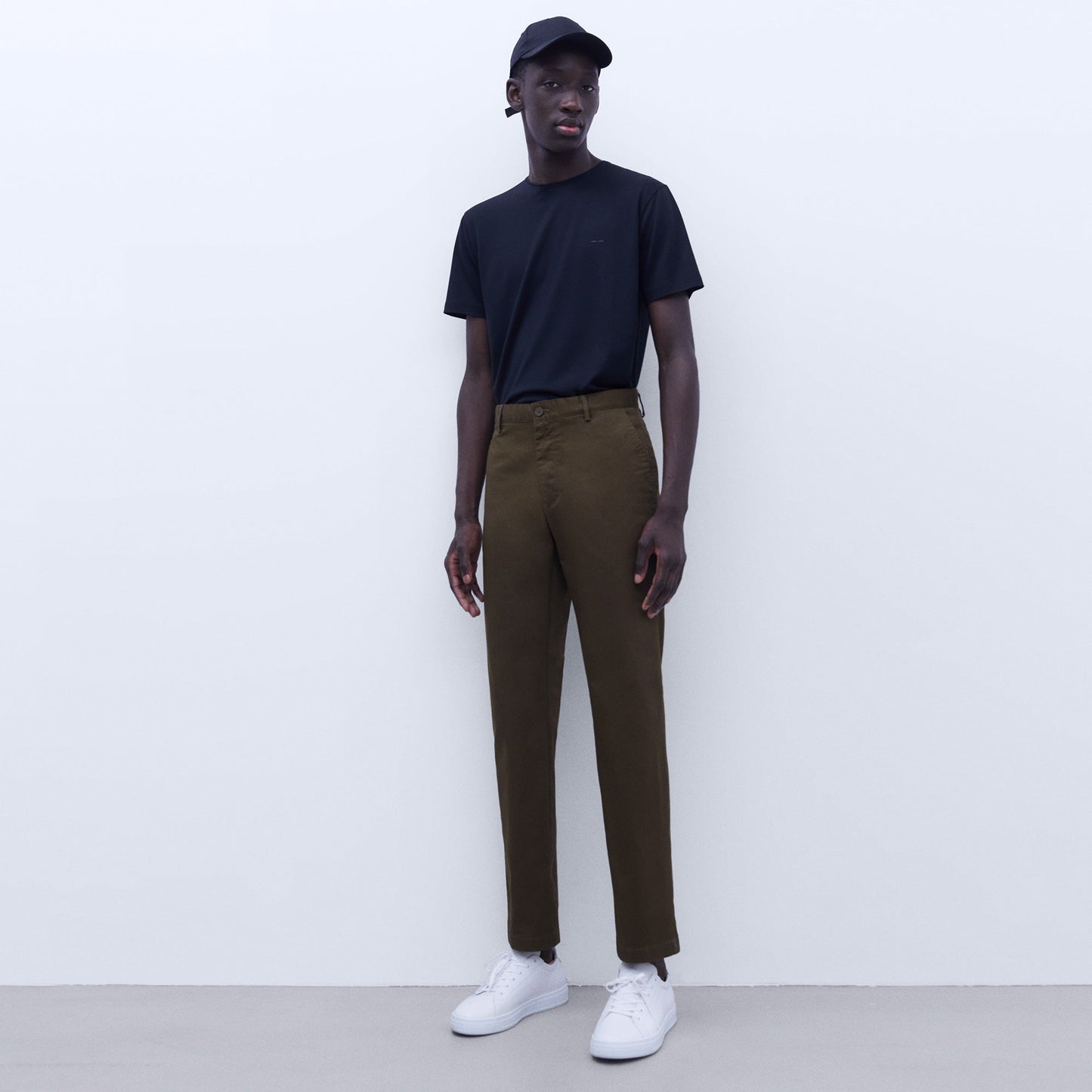 Khaki Twill Chino Trousers