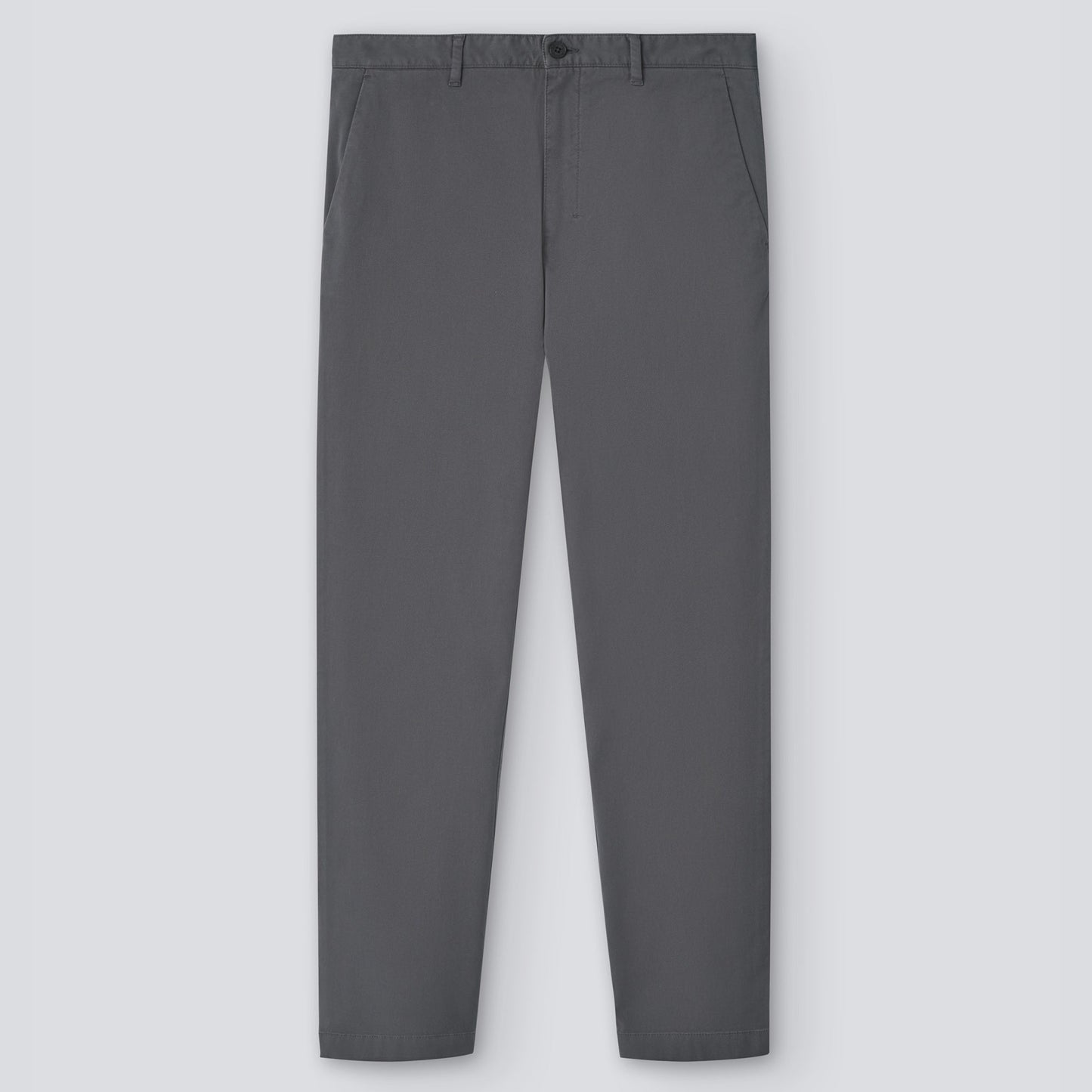 Dark Grey Grey Cotton Twill Chino Trousers