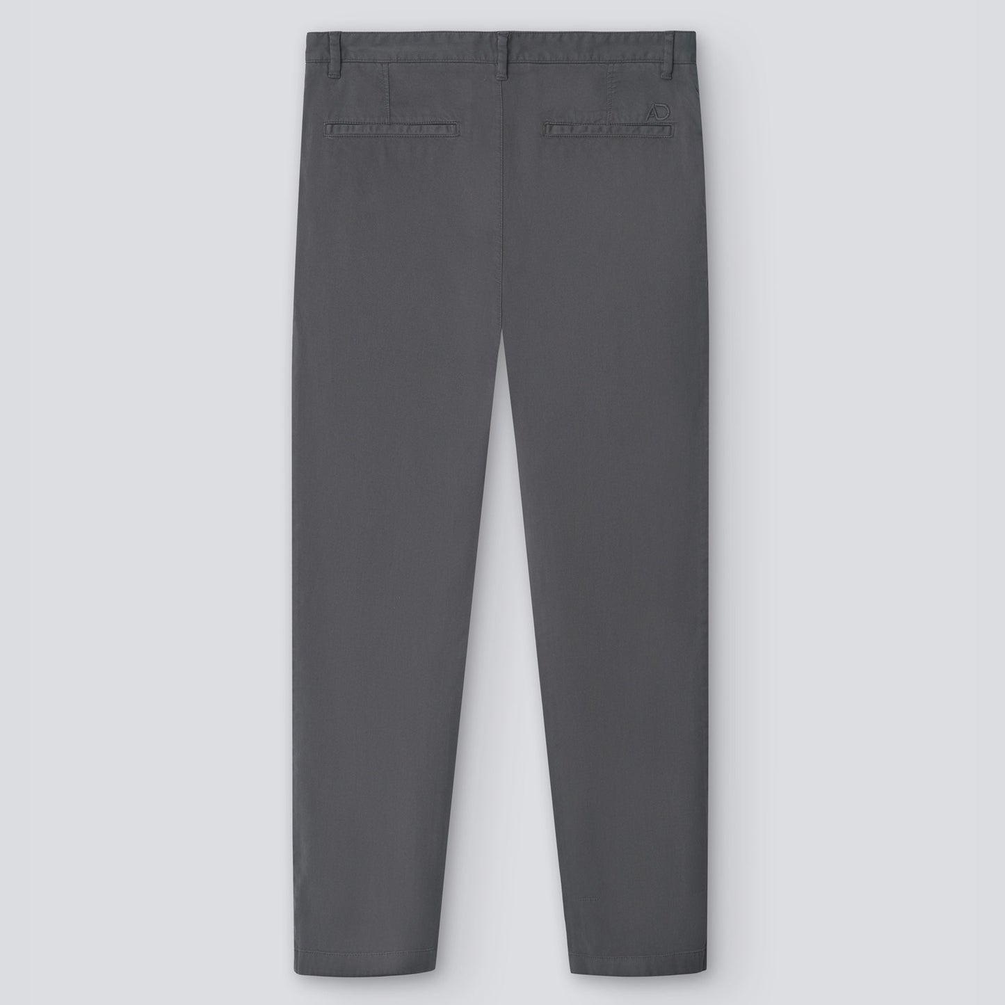 Dark Grey Grey Cotton Twill Chino Trousers