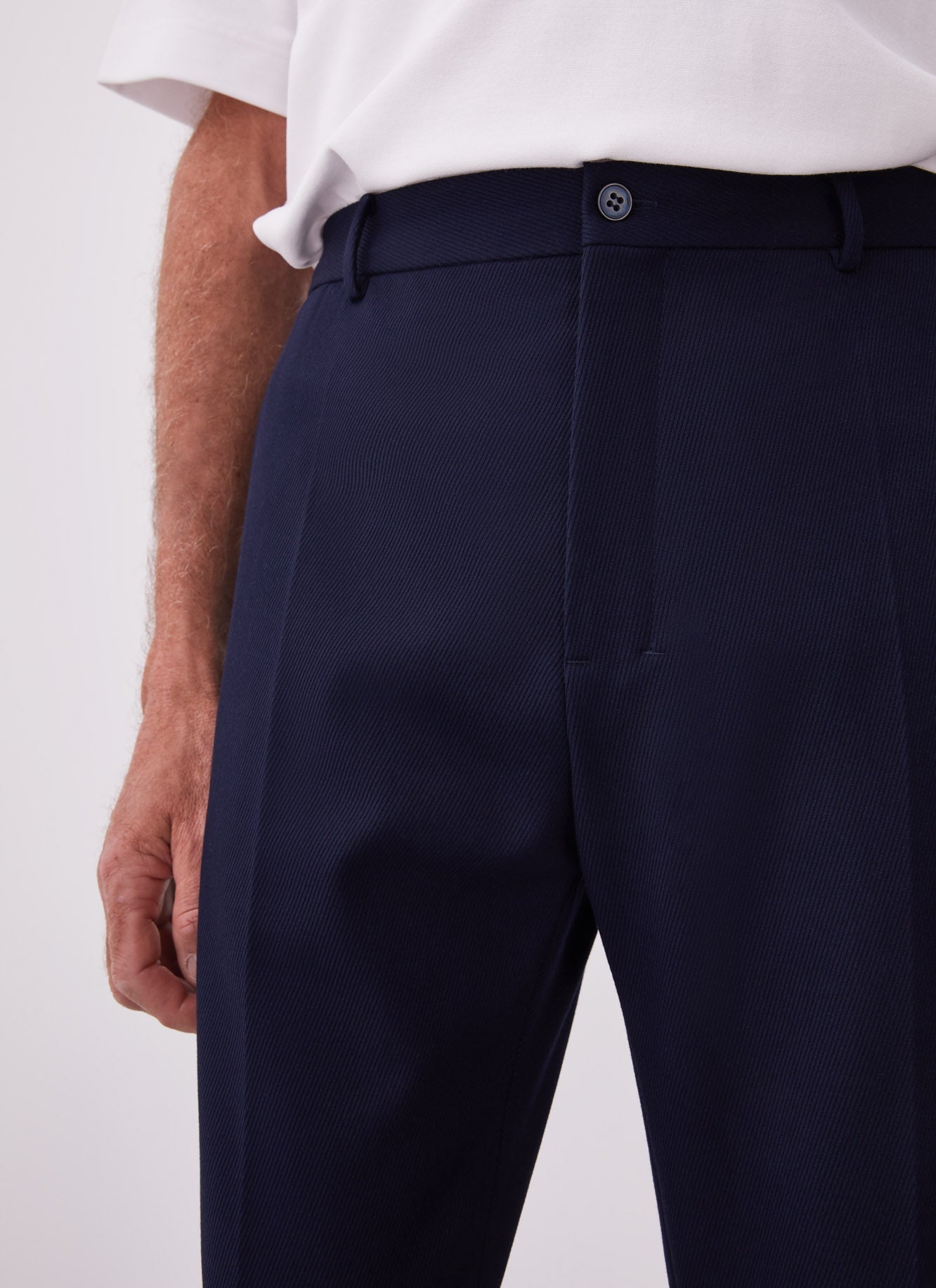 Blue Twill Chino Trousers