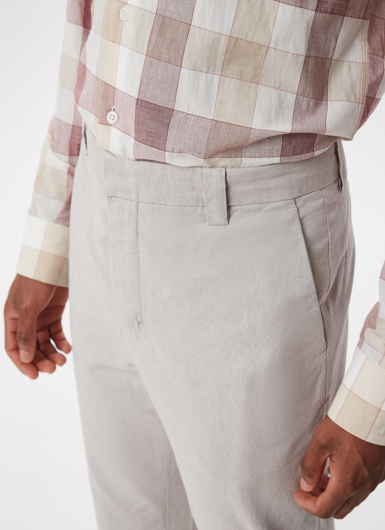 Sand Textured Elastic Chino Trousers