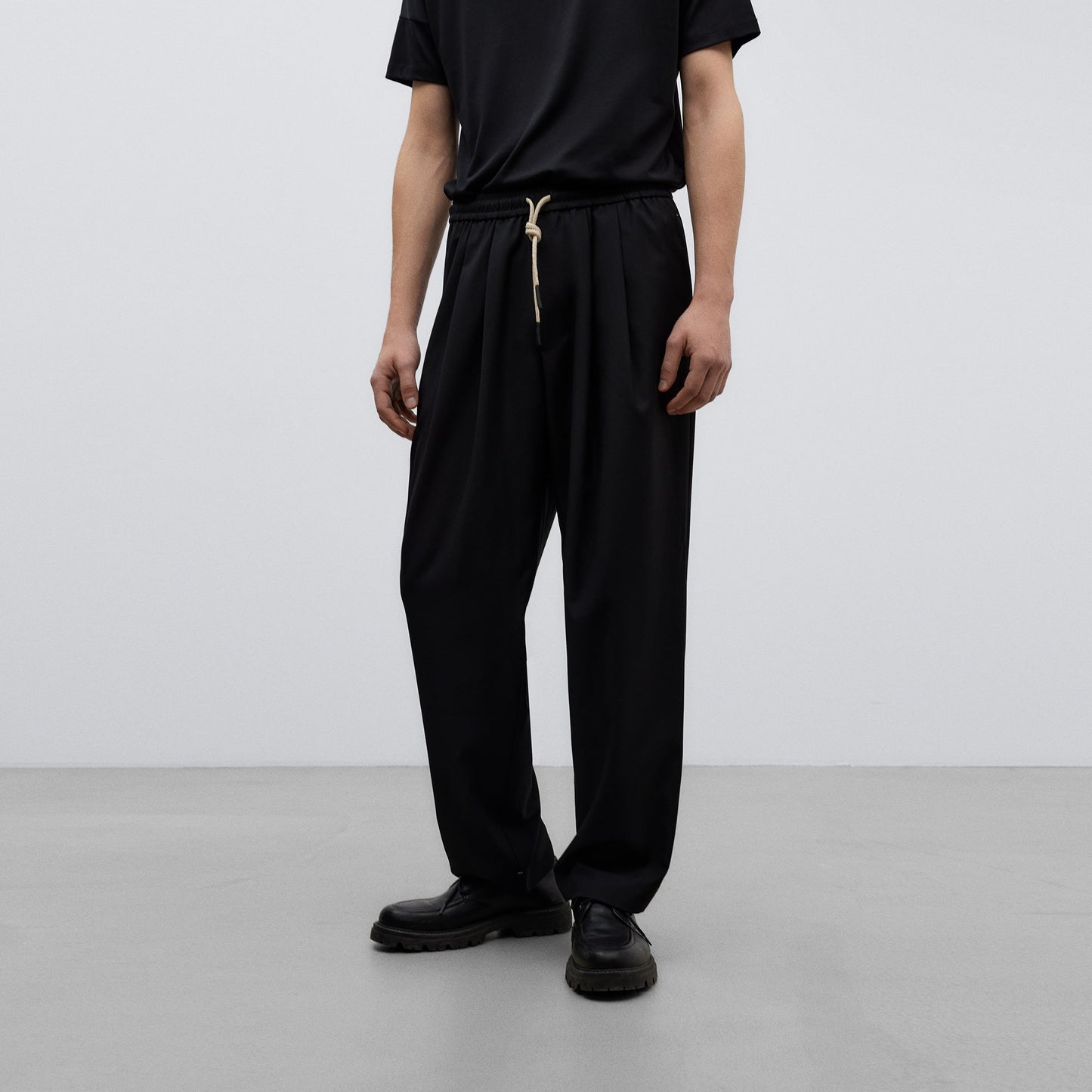 Black Black Elasticated Waist Trousers