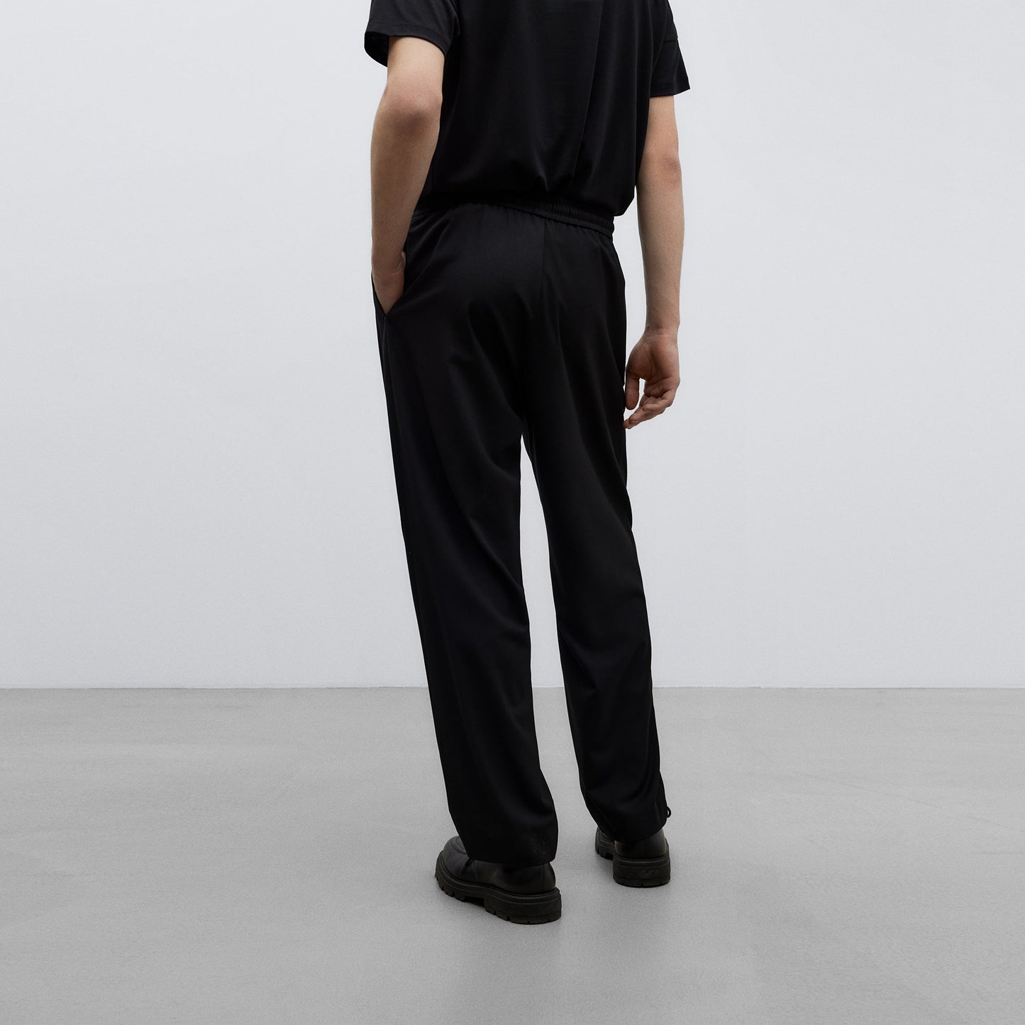 Black Black Elasticated Waist Trousers