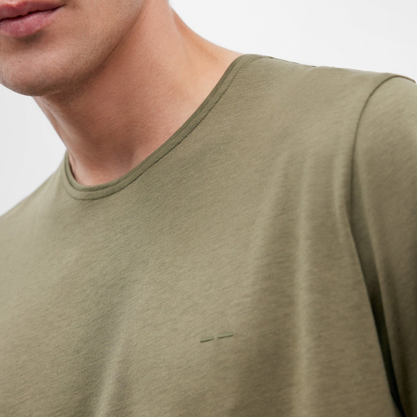 Men's Khaki Crew Neckline T-Shirt