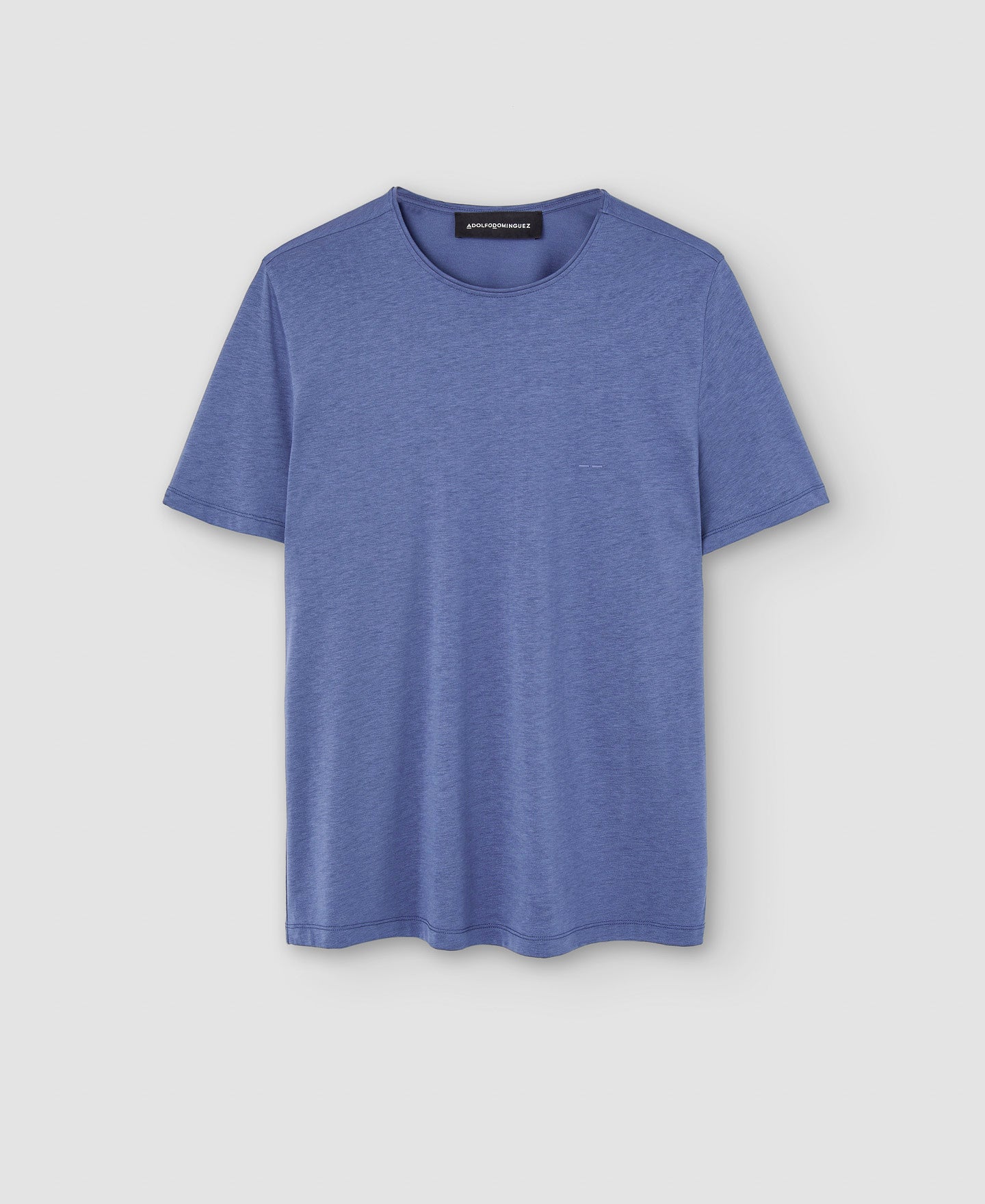 Grey/Blue Lyocell Crew Neck T-Shirt