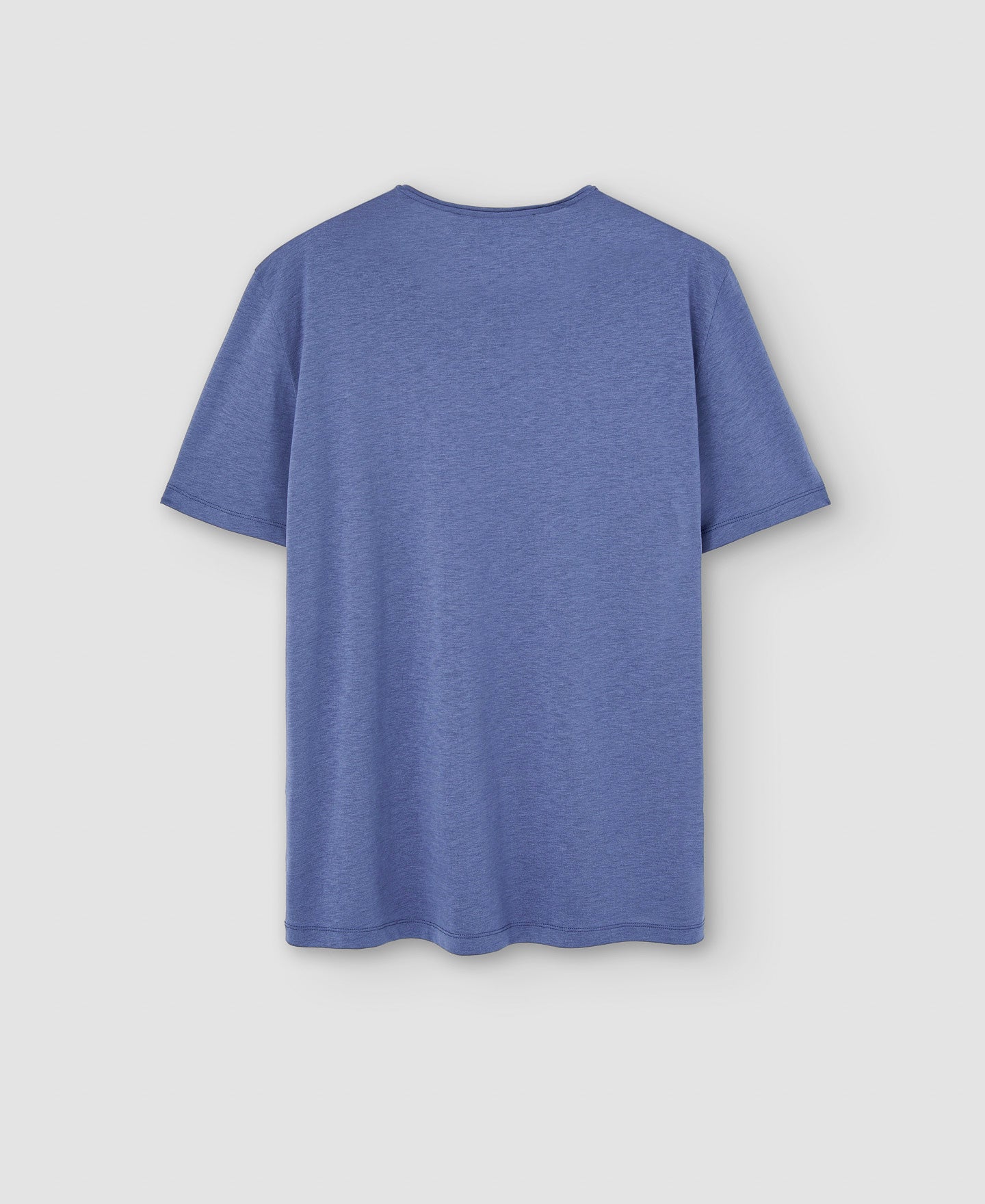 Grey/Blue Lyocell Crew Neck T-Shirt