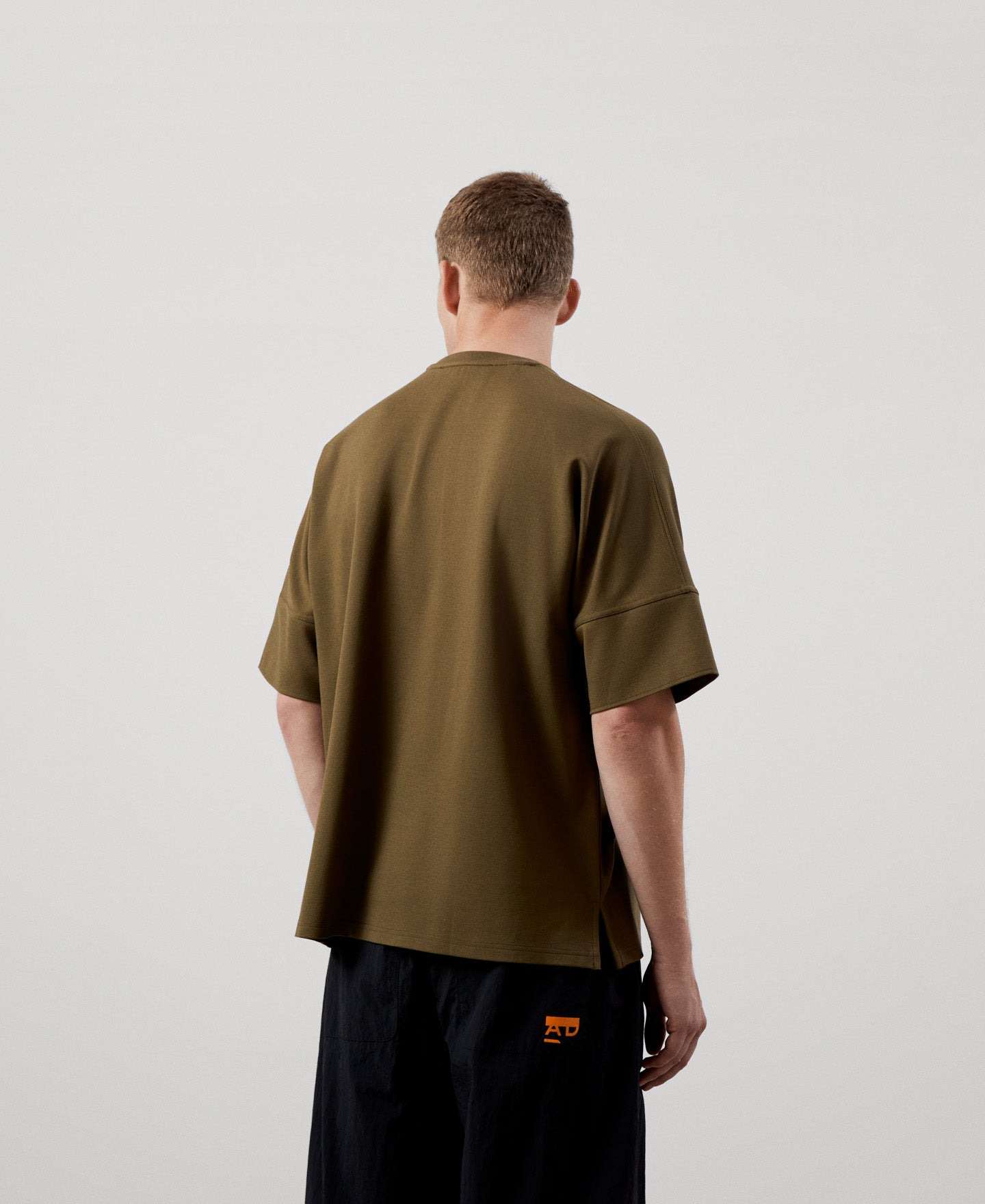 Khaki Viscose Fabric Oversize T-Shirt