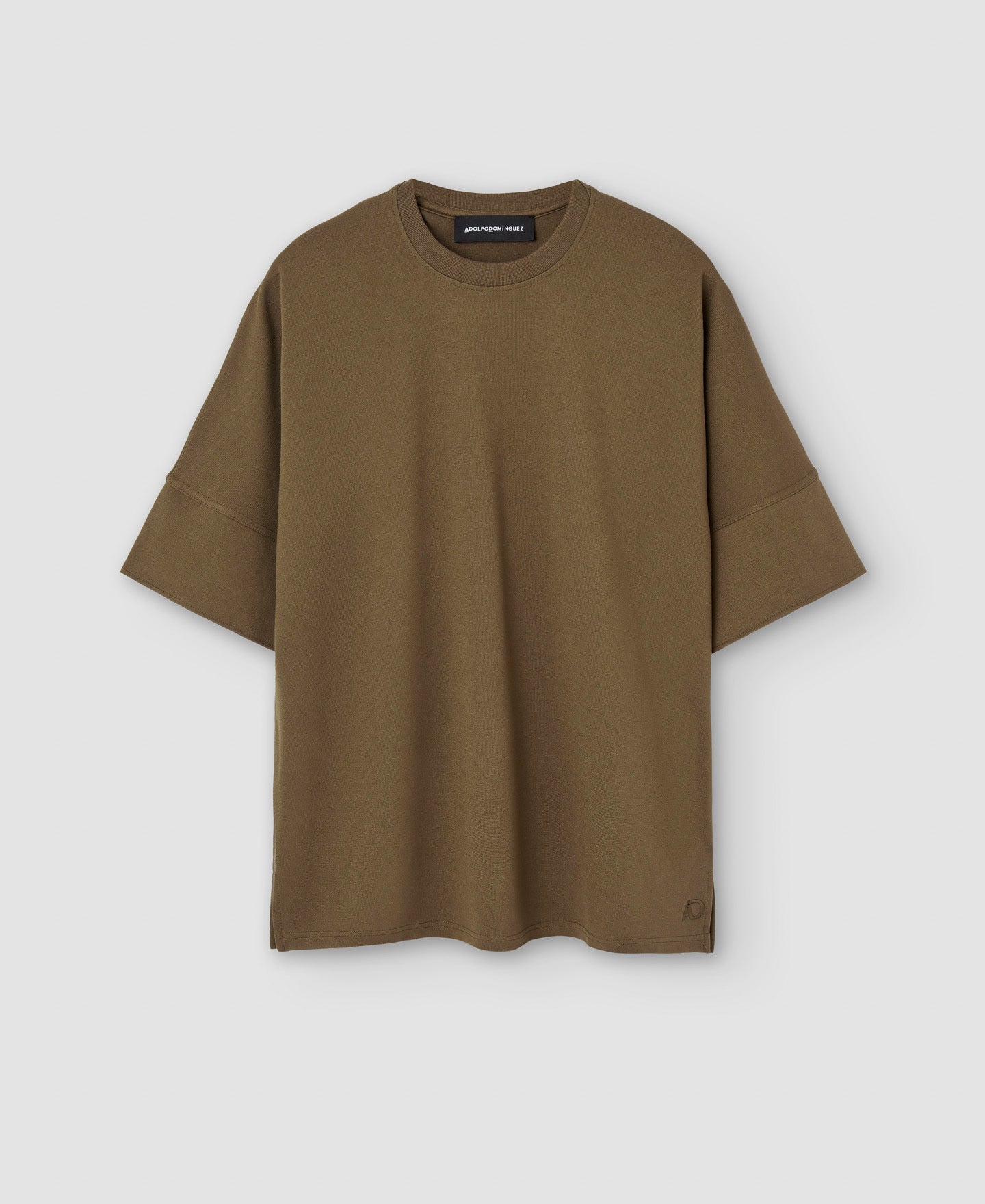 Khaki Viscose Fabric Oversize T-Shirt