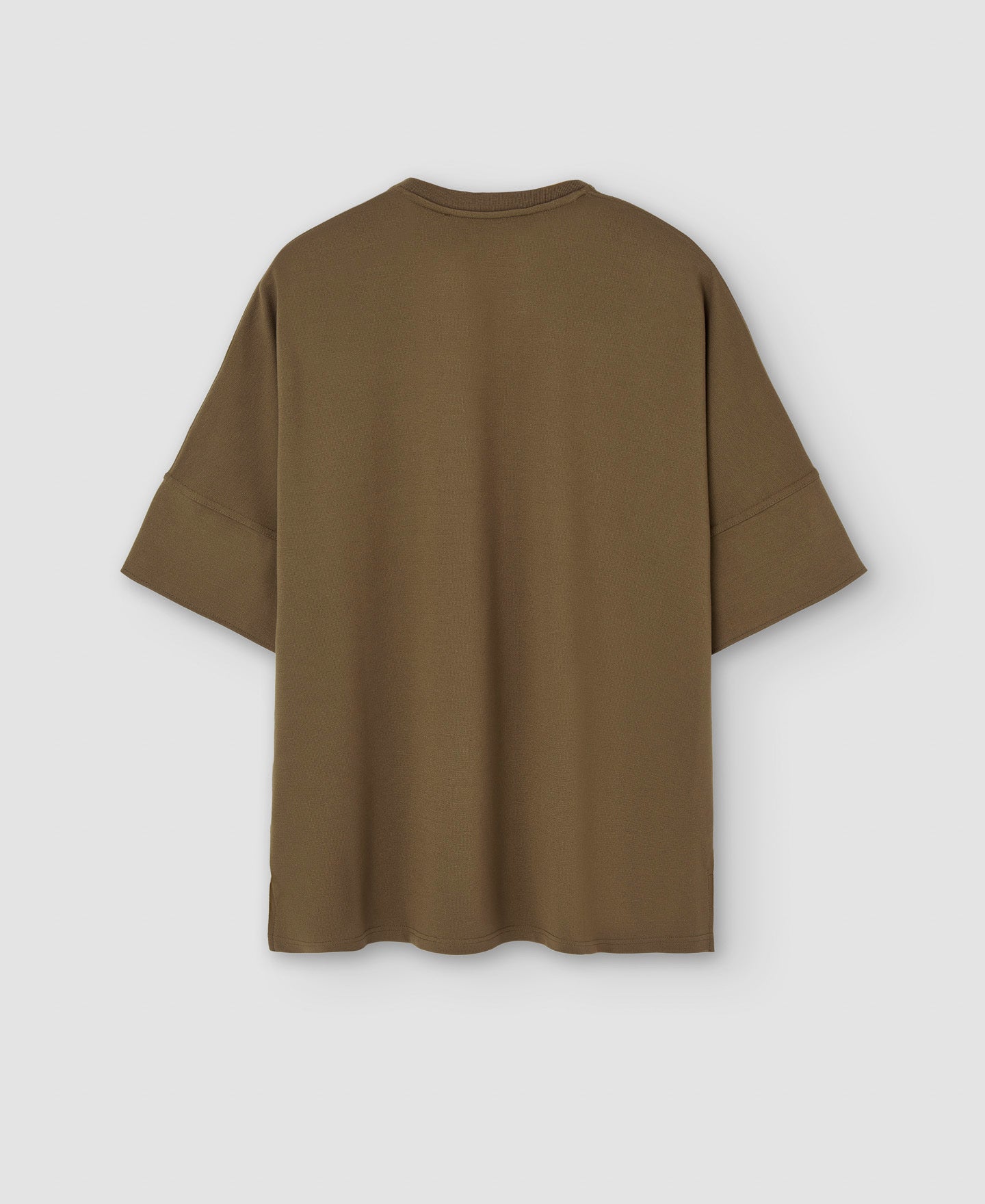 Khaki Viscose Fabric Oversize T-Shirt