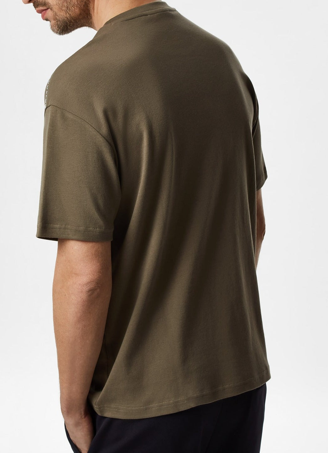 Ike Green Basic T-Shirt With Logo On Shoulder