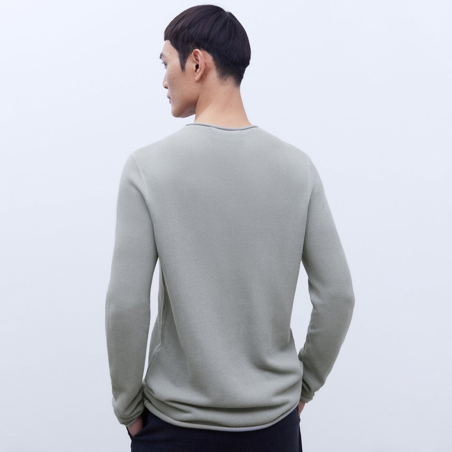 Grey Crewneck Long Sleeve Tee