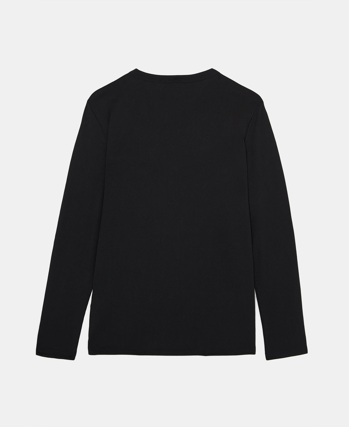 Black Long Sleeve T-Shirt In Wrinkled Fabric