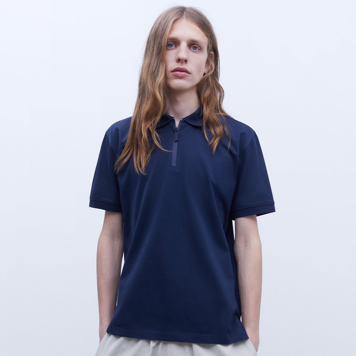 Adolfo Dominguez Navy Polo Shirt