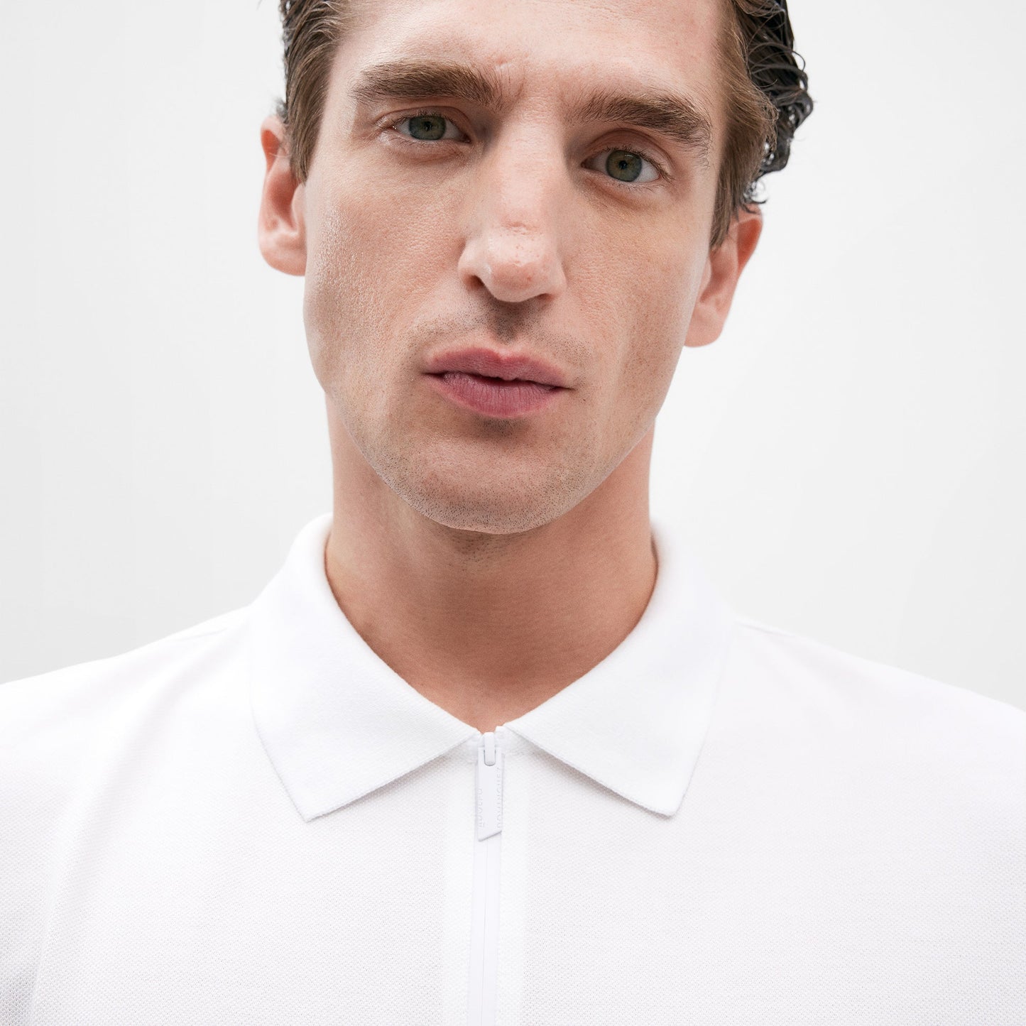 White Mercerised Cotton Polo Shirt For Men