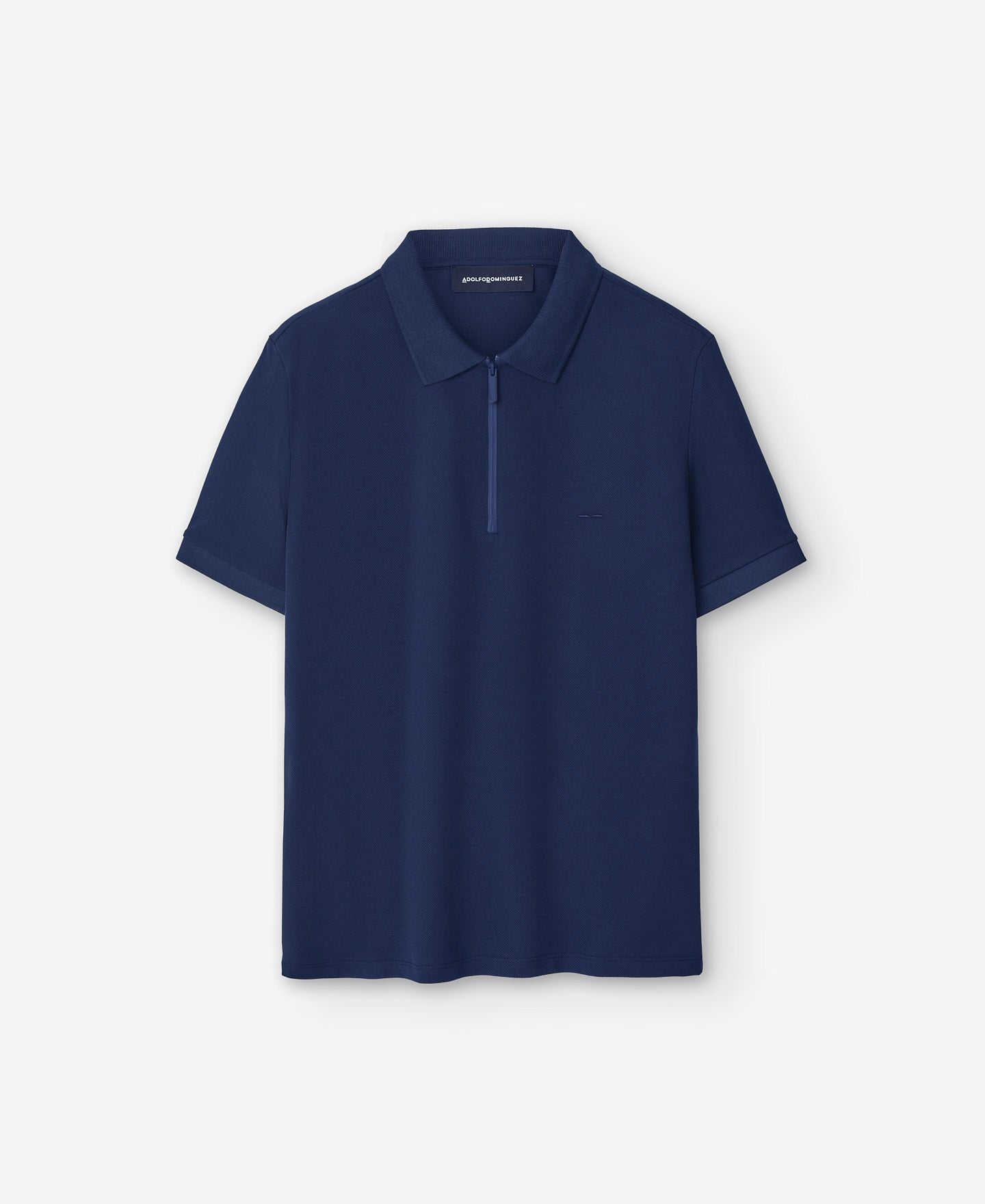 Dark Blue Mercerised Cotton Polo Shirt For Men