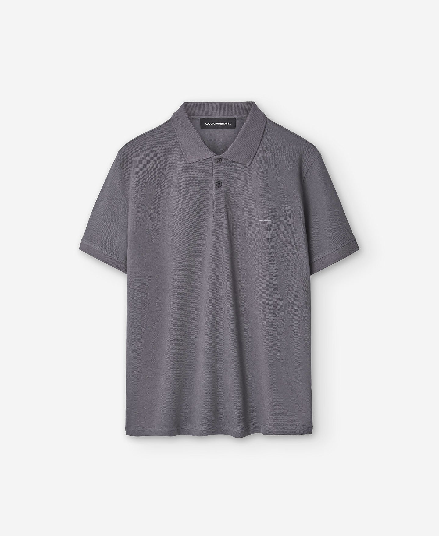 Grey Cotton Piqué Polo Shirt For Men