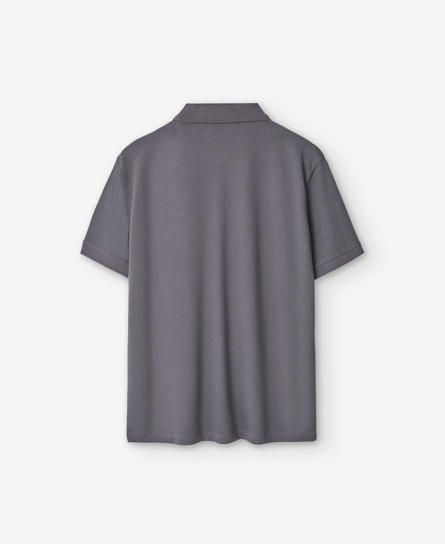 Grey Cotton Piqué Polo Shirt For Men