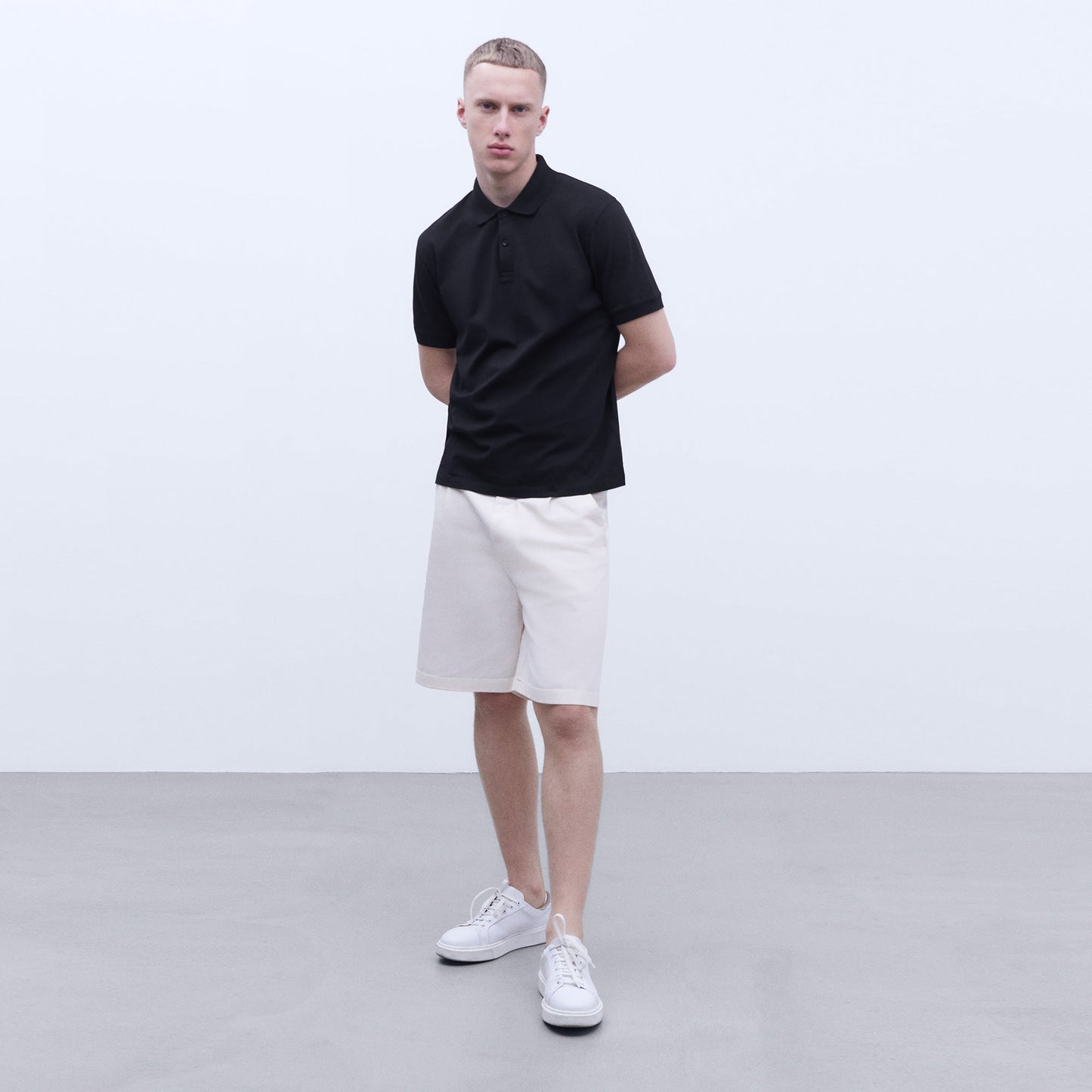 Black Cotton Polo Shirt