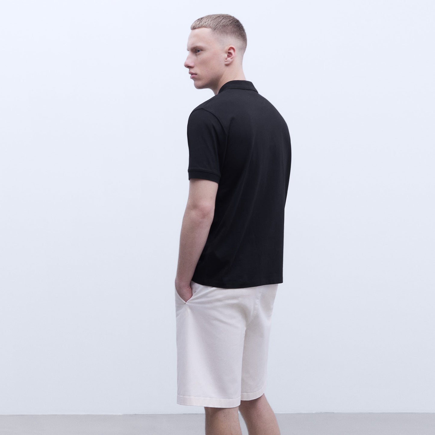 Black Cotton Polo Shirt