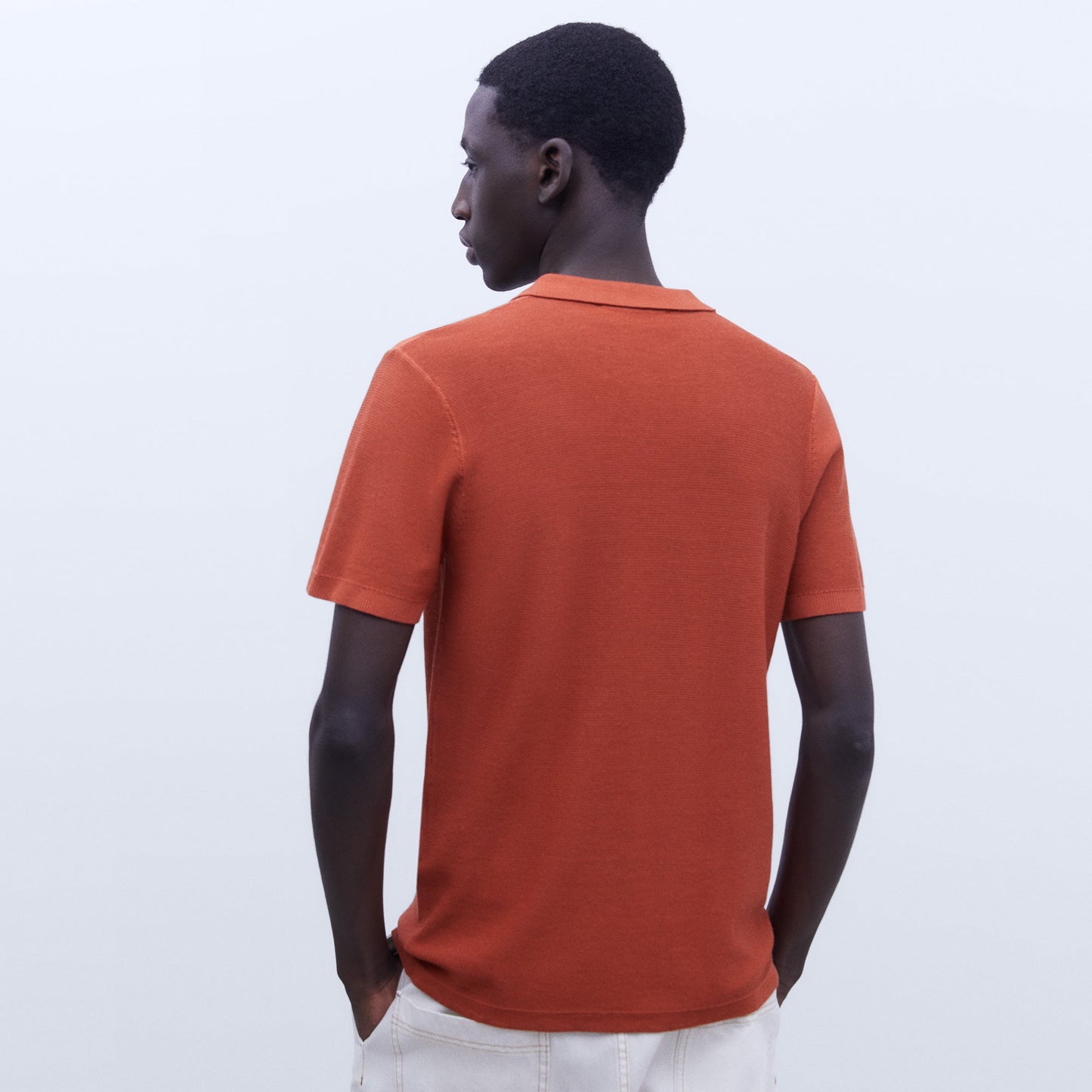 Rust Buttonless Polo Shirt