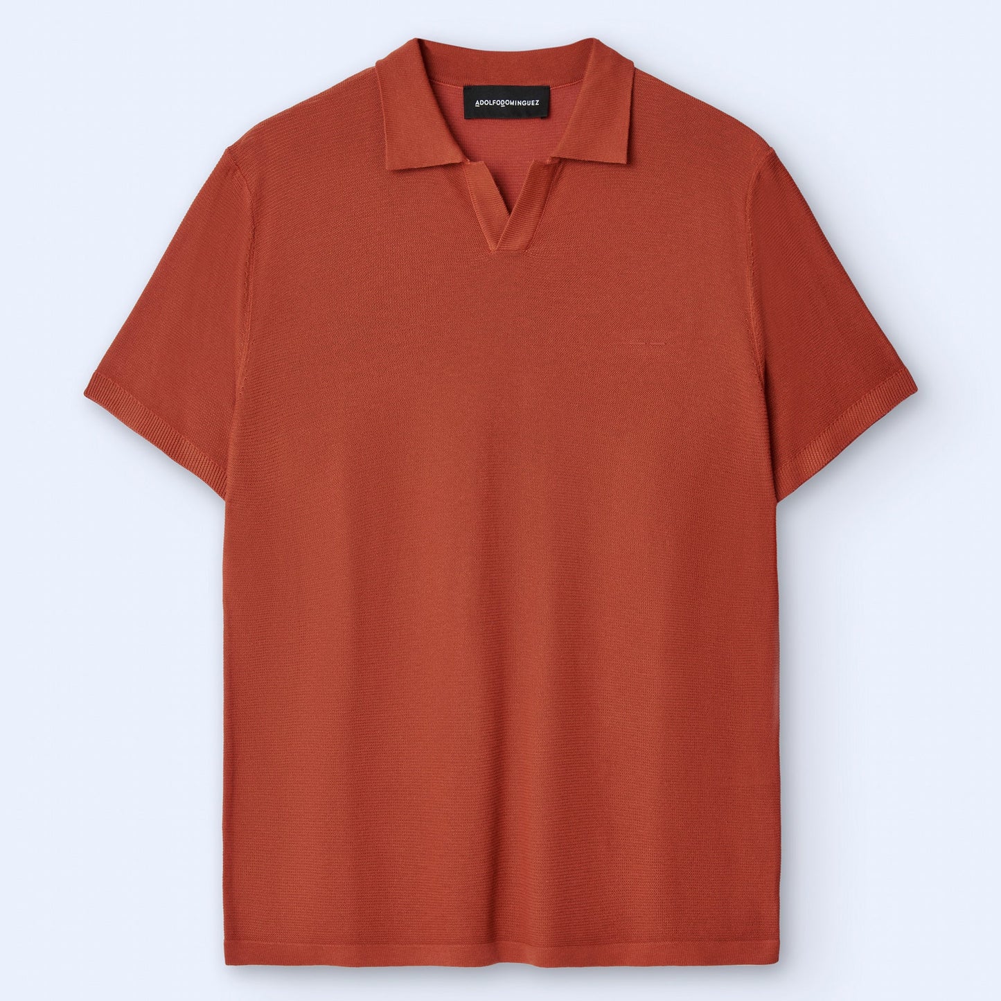 Rust Buttonless Polo Shirt