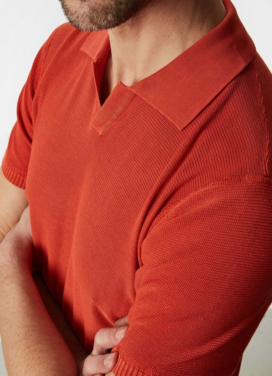 Orange Delave Polo Shirt With Short Sleeve